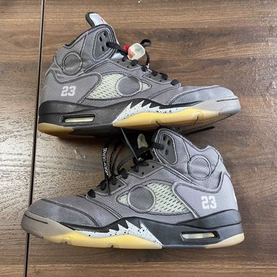 Off-White × Nike Air Jordan 5 "Black/Muslin/Fire Red"