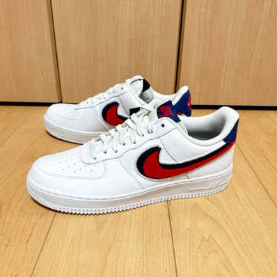 Nike Air Force 1 Low 3D Chenille Swoosh "White Red Blue"
