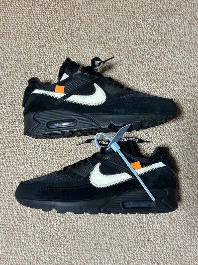 Off-White × Nike Air Max 90 "Black/Black-Cone-White"