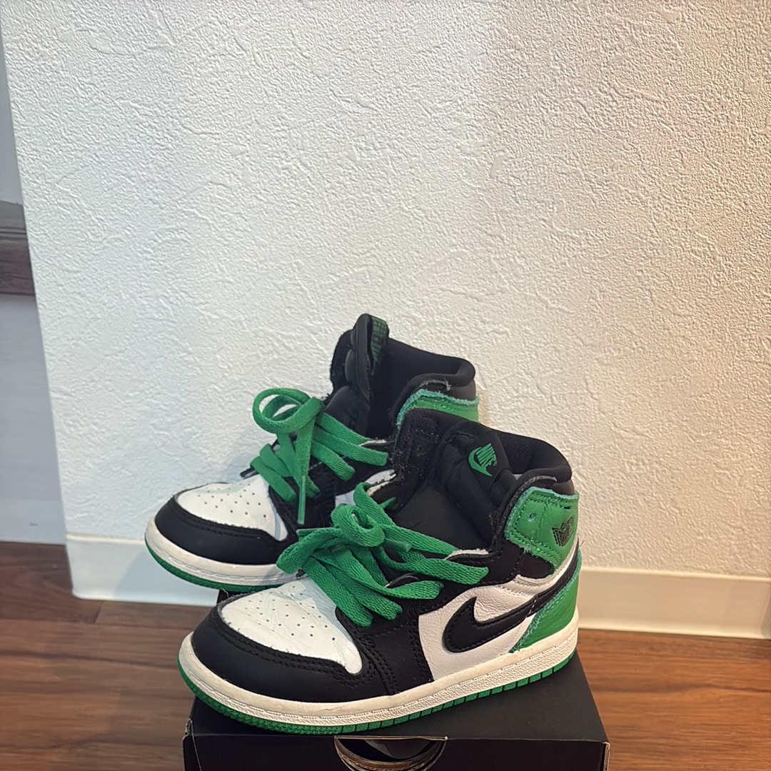 Nike TD Jordan 1 Retro High OG "Celtics/Black and Lucky Green" (2023)