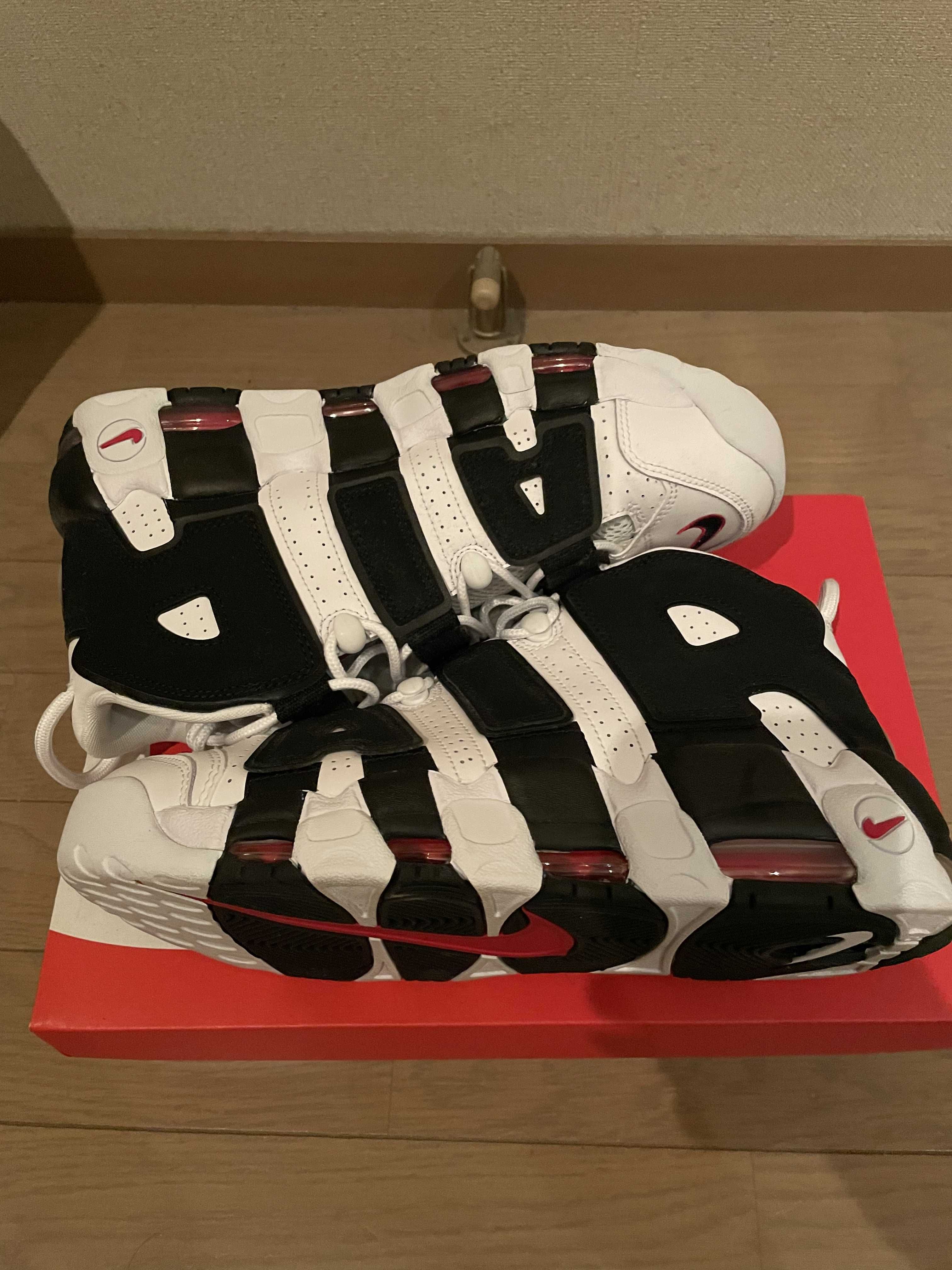 NIKE AIR MORE UPTEMPO "WHITE/BLACK/UNIVERSITY RED"(2020)