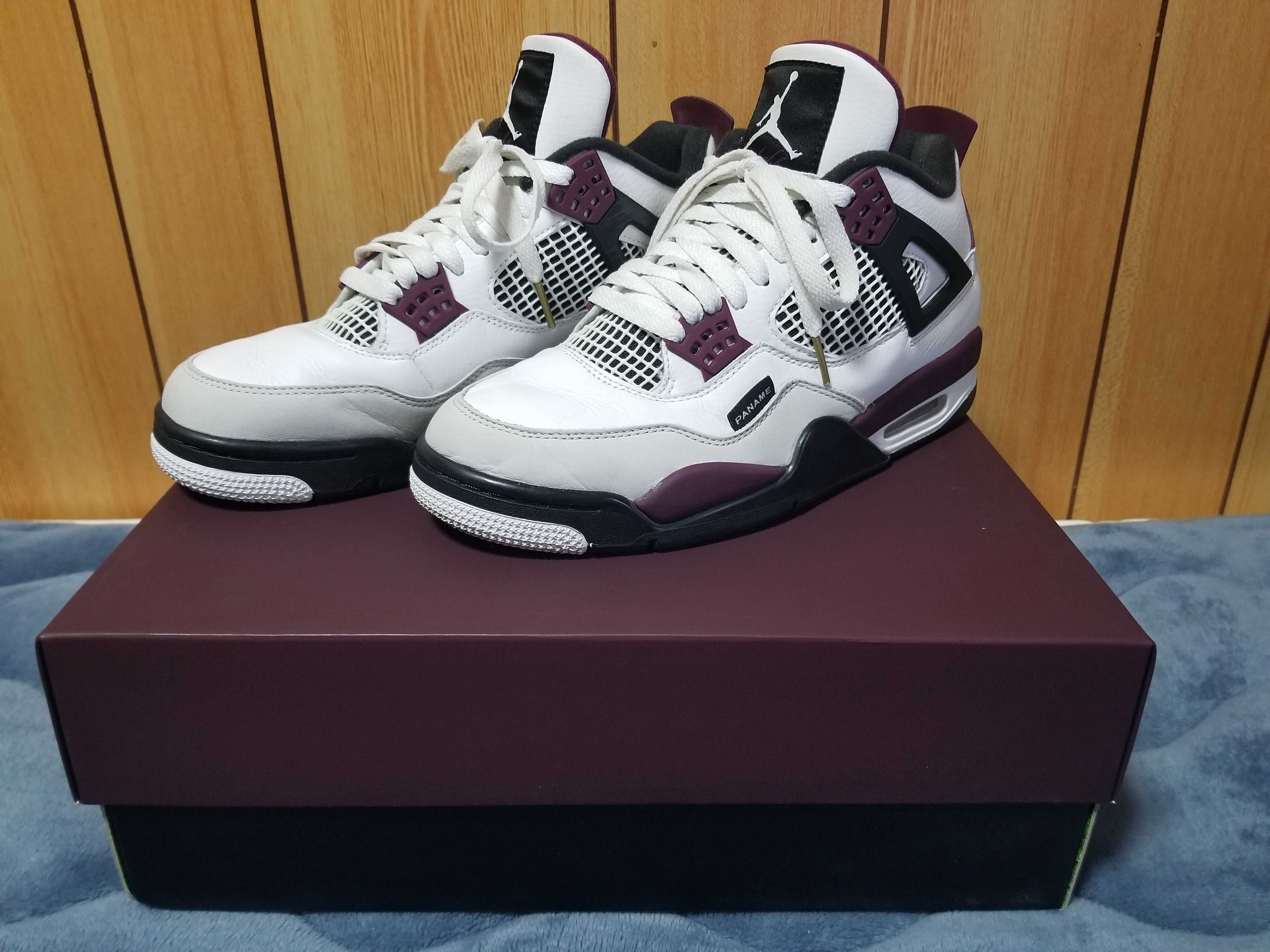 Paris Saint Germain ×Nike Air Jordan 4 Retro "White/Bordeaux/Neutral Gray"