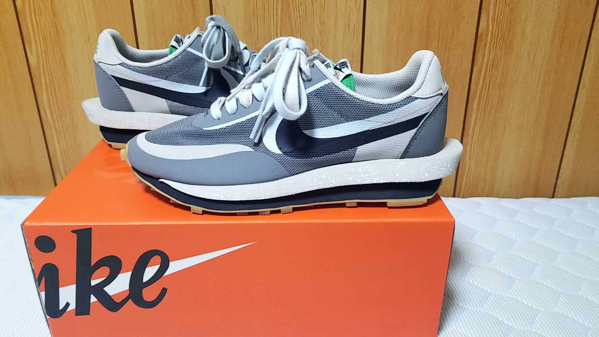 CLOT × Sacai × Nike LD Waffle "Grey Obsidian/Cool Grey"