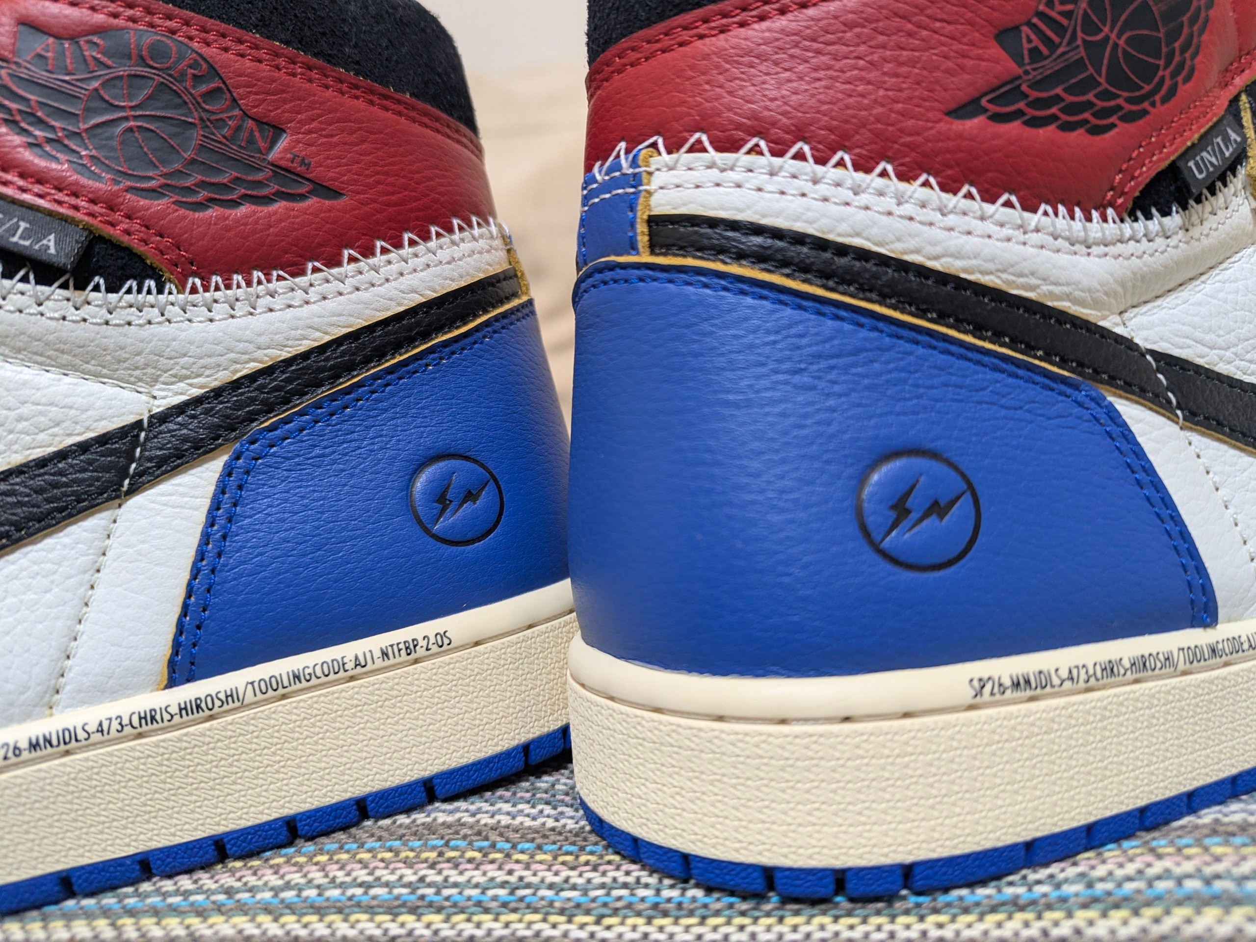 fragment design × UNION × Nike Air Jordan 1 High OG "Black/Varsity Red"