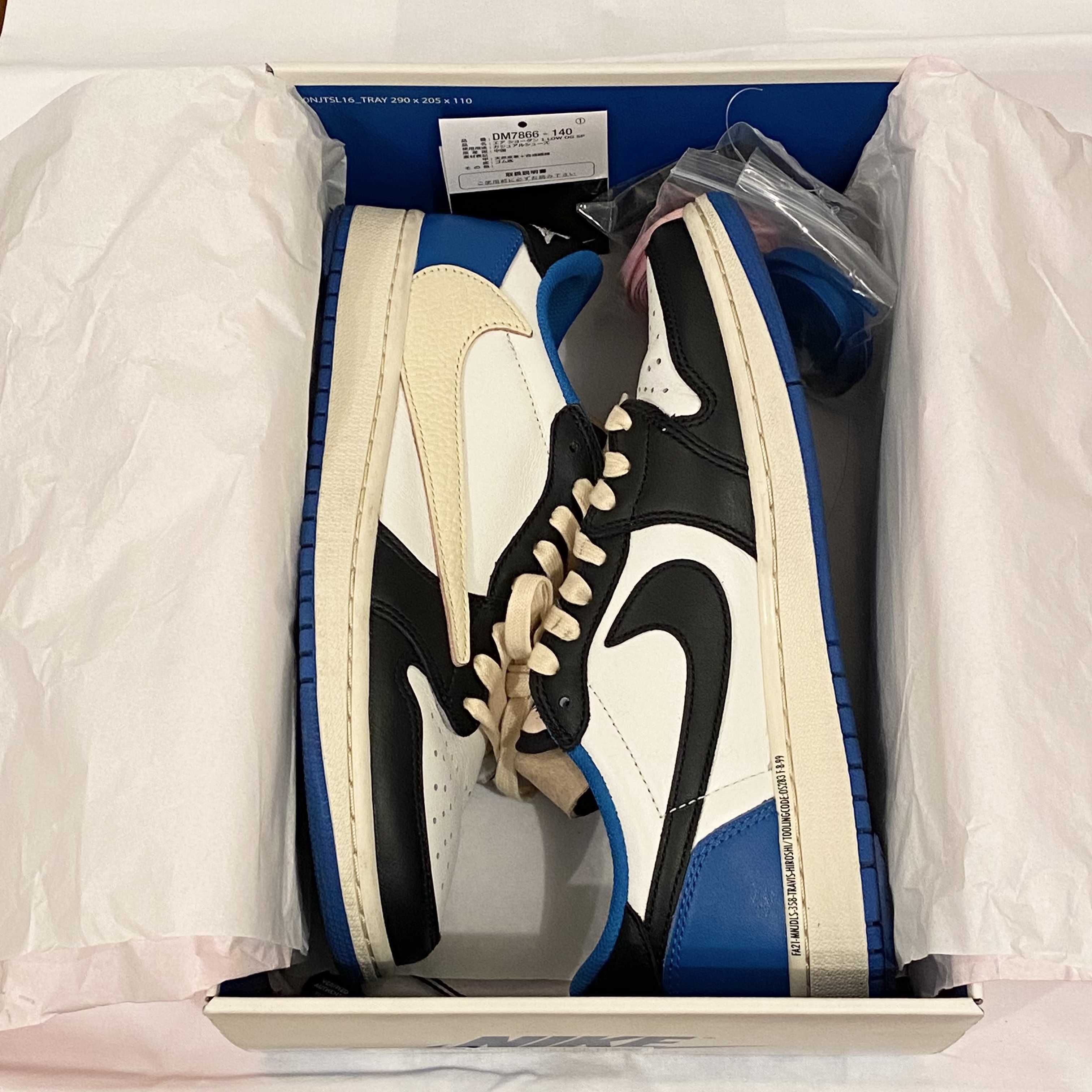 Travis Scott × fragment design × Nike Air Jordan 1 Low OG SP "Military Blue"