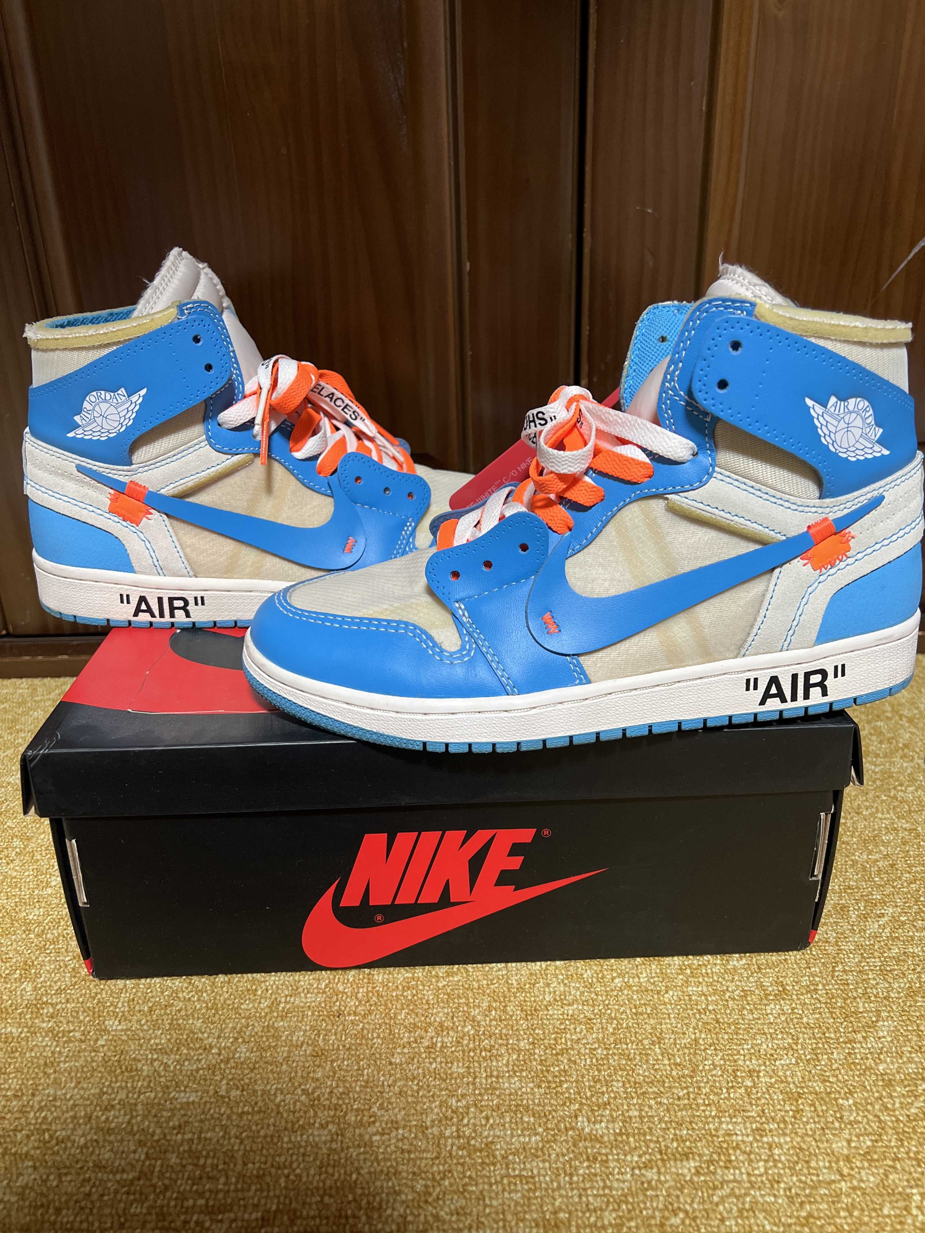Off-White × Nike Air Jordan 1 High UNC "White/Dark Powder Blue"