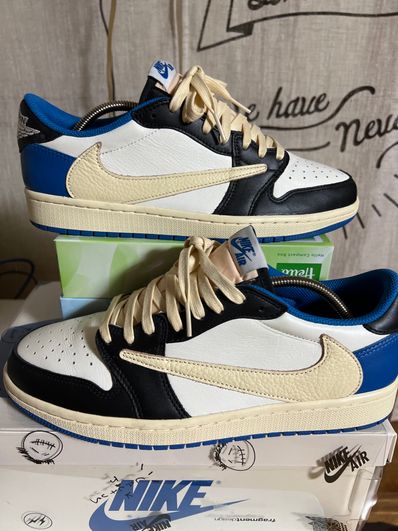 Travis Scott × fragment design × Nike Air Jordan 1 Low OG SP "Military Blue"