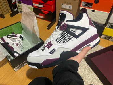 Paris Saint Germain ×Nike Air Jordan 4 Retro "White/Bordeaux/Neutral Gray"