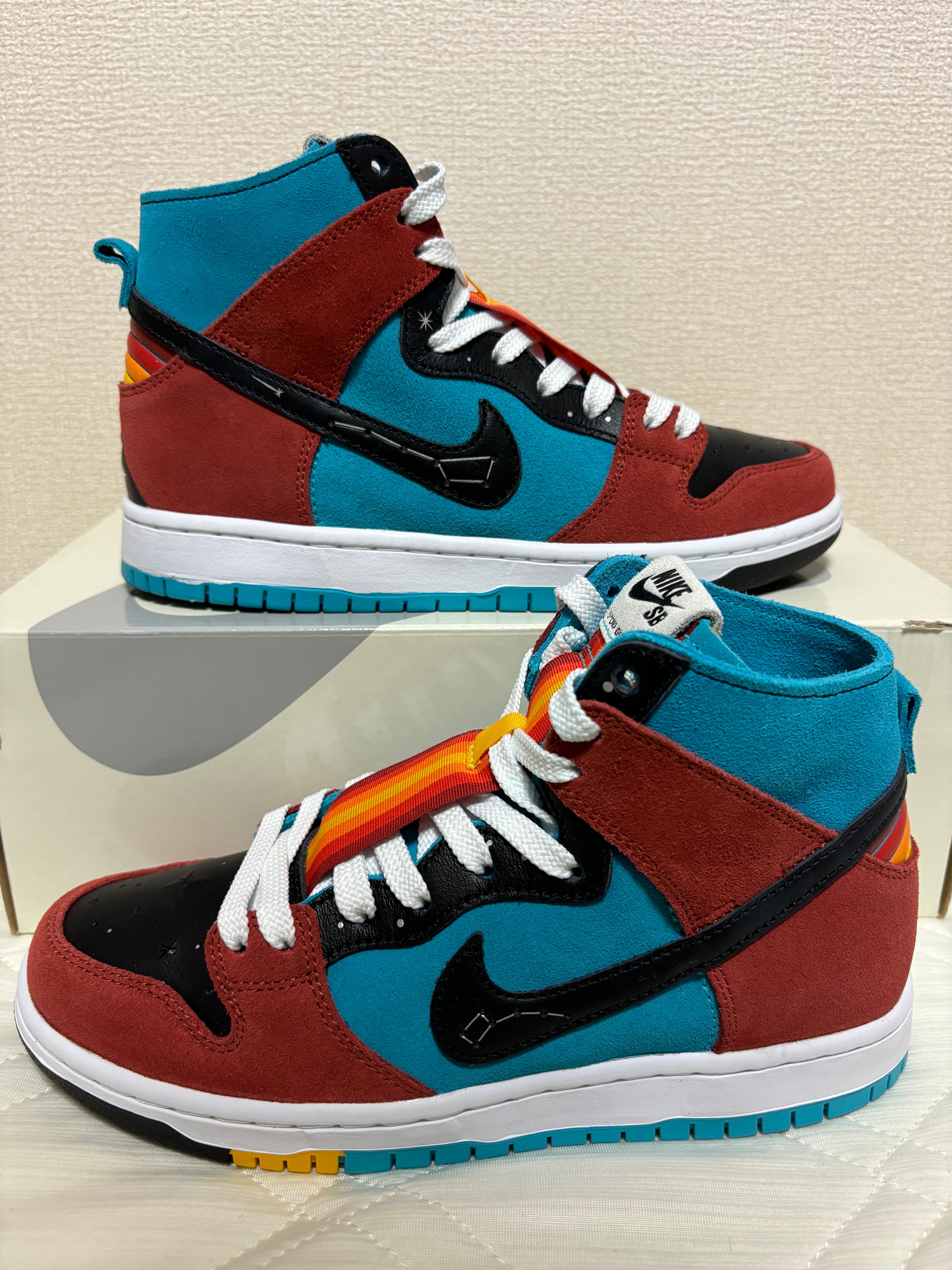 Di’orr Greenwood × Nike SB Dunk High Decon QS "Turquoise Blue and Firewood Orange"