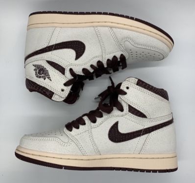 A Ma Maniere × Nike Air Jordan 1 Retro High OG "Sail and Burgundy"