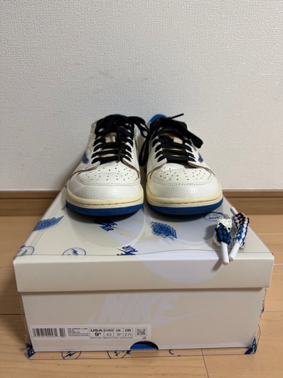 Travis Scott × fragment design × Nike Air Jordan 1 Low OG "Sail/Military Blue"