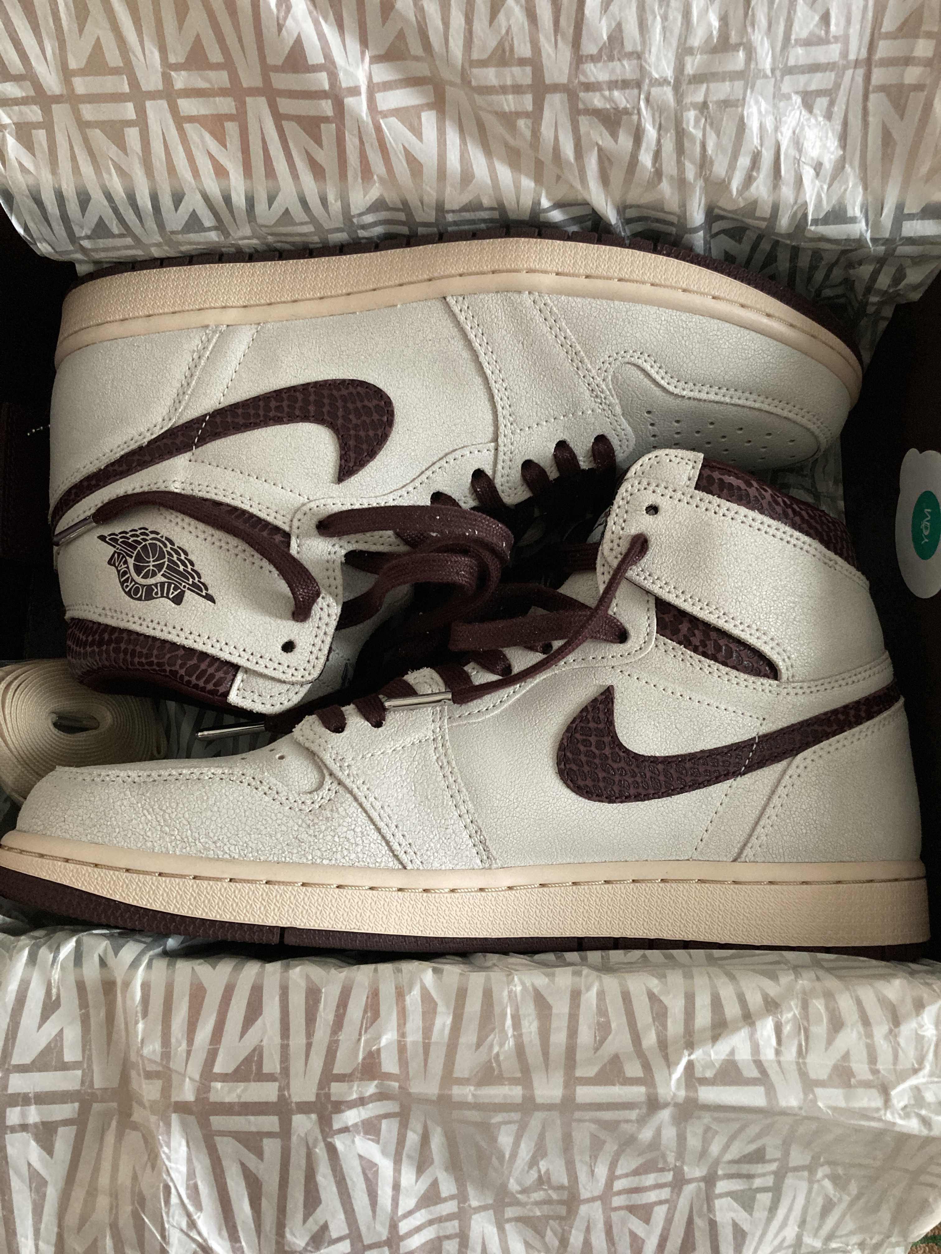 A Ma Maniere × Nike Air Jordan 1 Retro High OG "Sail and Burgundy"