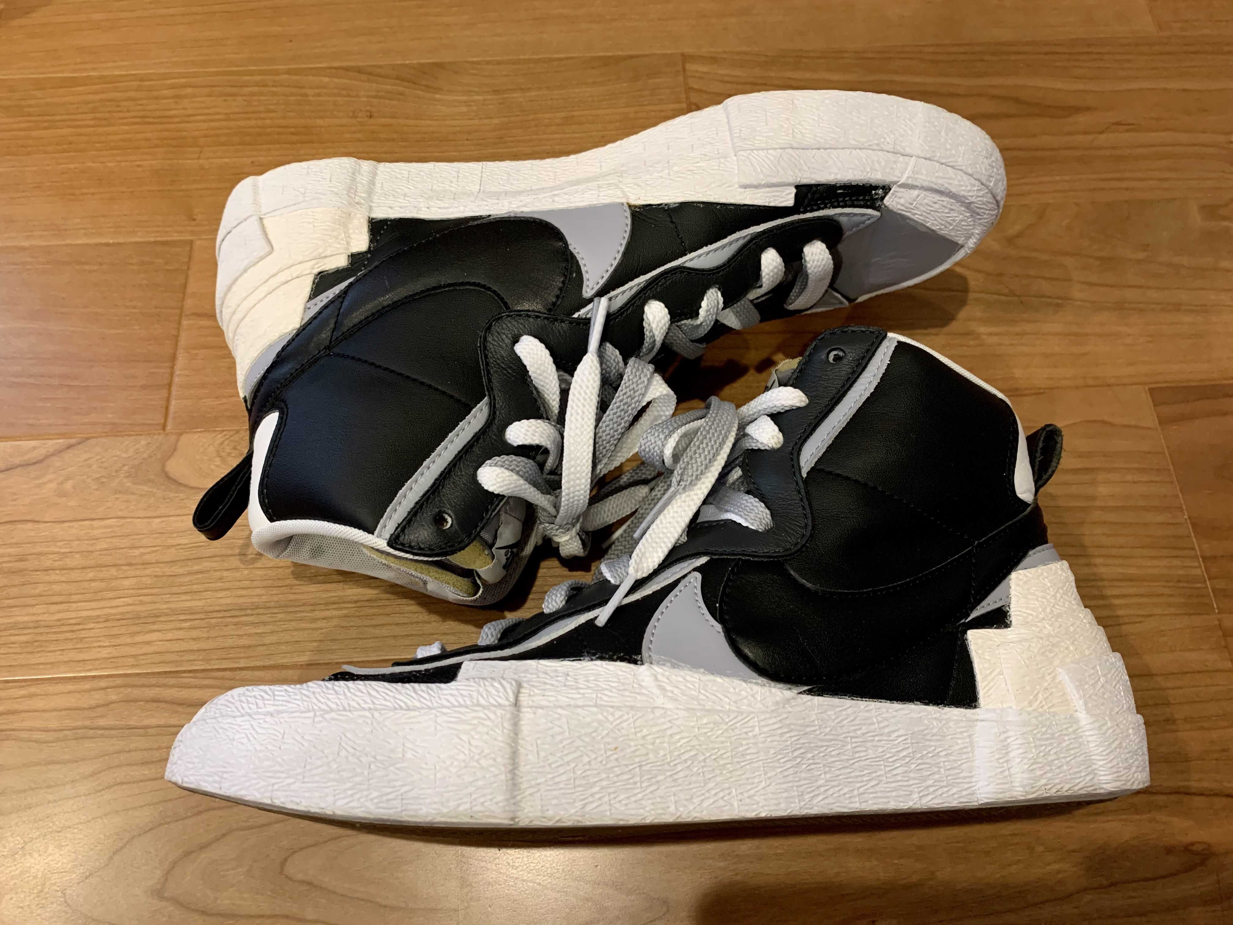 sacai × NIKE BLAZER MID "BLACK/WOLF GREY/WHITE"