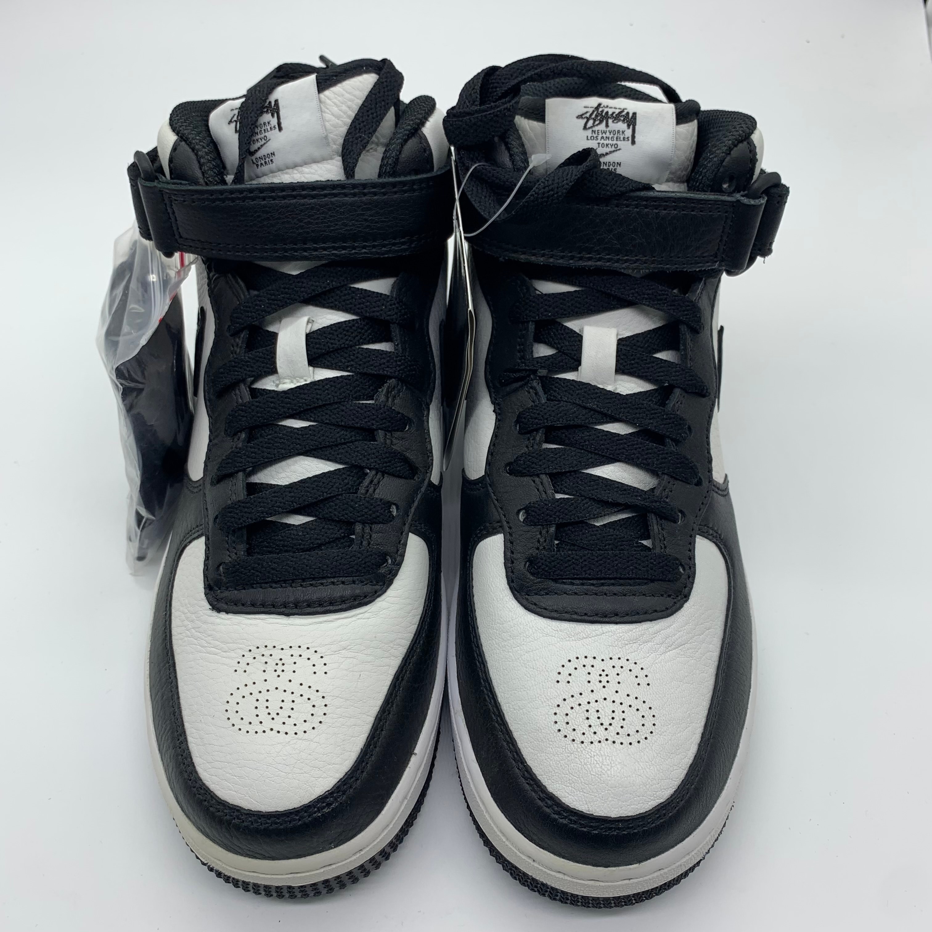 Stussy × Nike Air Force 1 Mid "Black and Light Bone"
