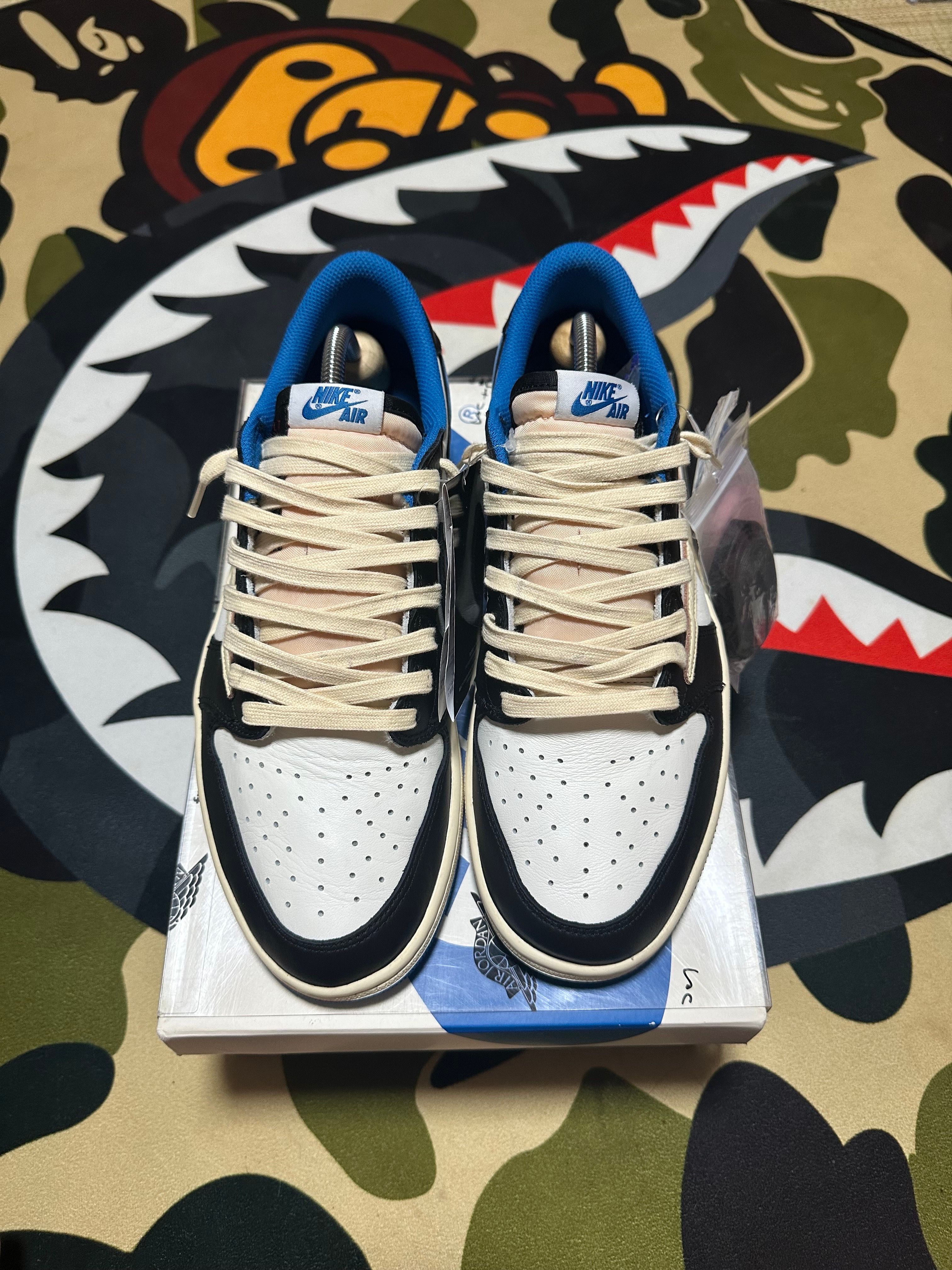 Travis Scott × fragment design × Nike Air Jordan 1 Low OG SP "Military Blue"