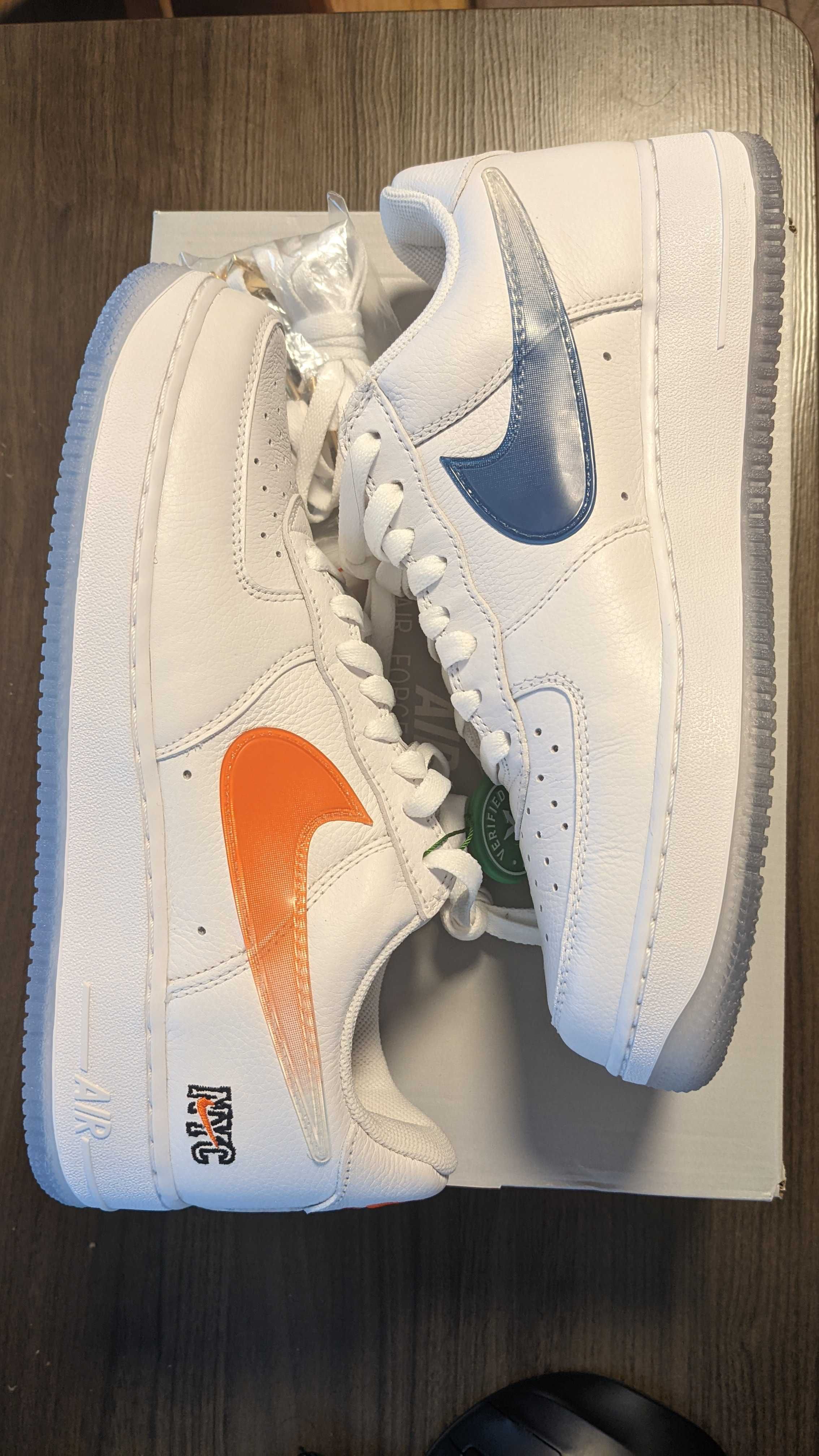 KITH × Nike Air Force 1 Low "White/Rush Blue/White/Brilliant Orange"