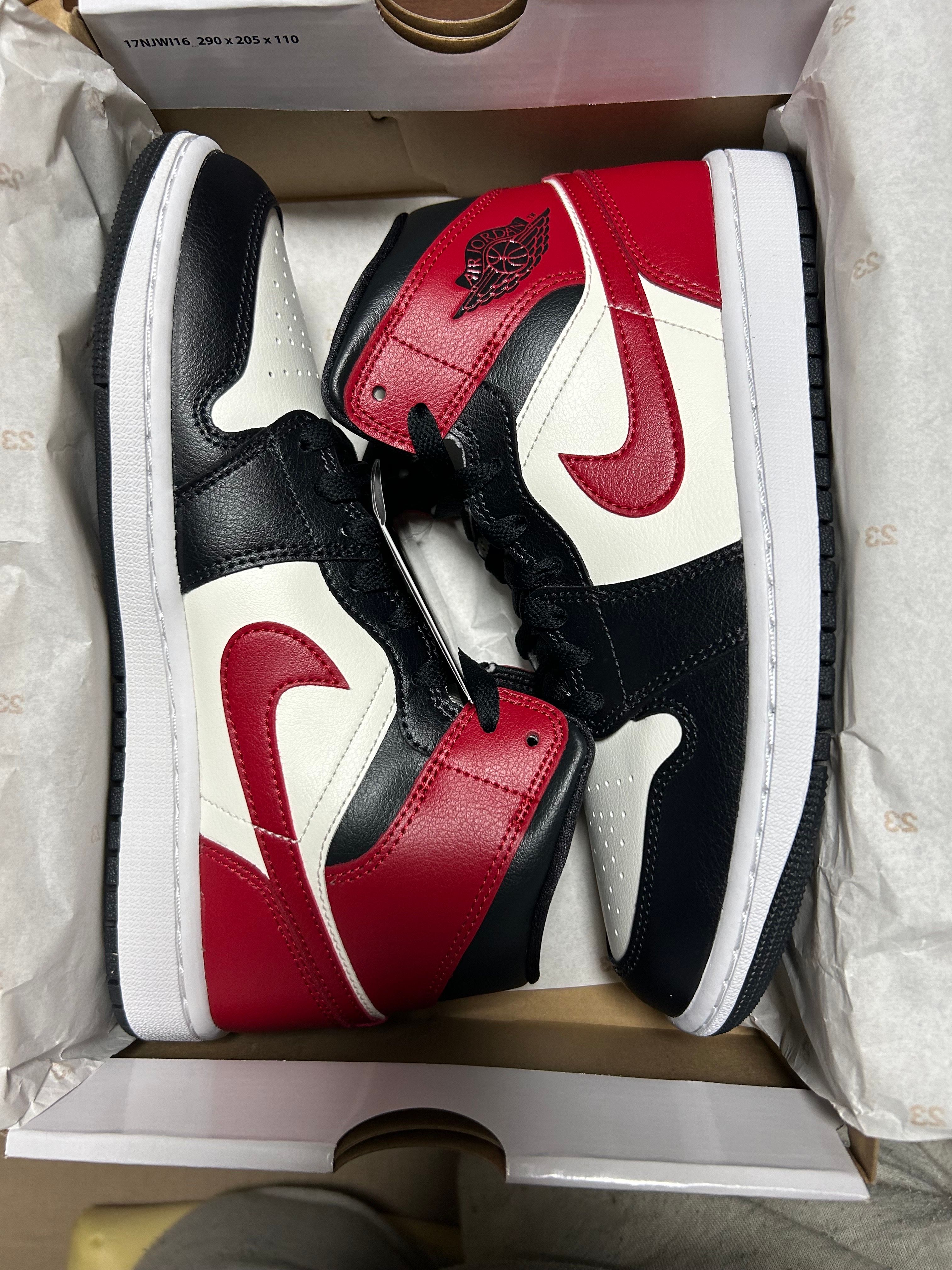 Nike Women's Air Jordan 1 Mid "Sail/Off Noir/White/Gym Red"