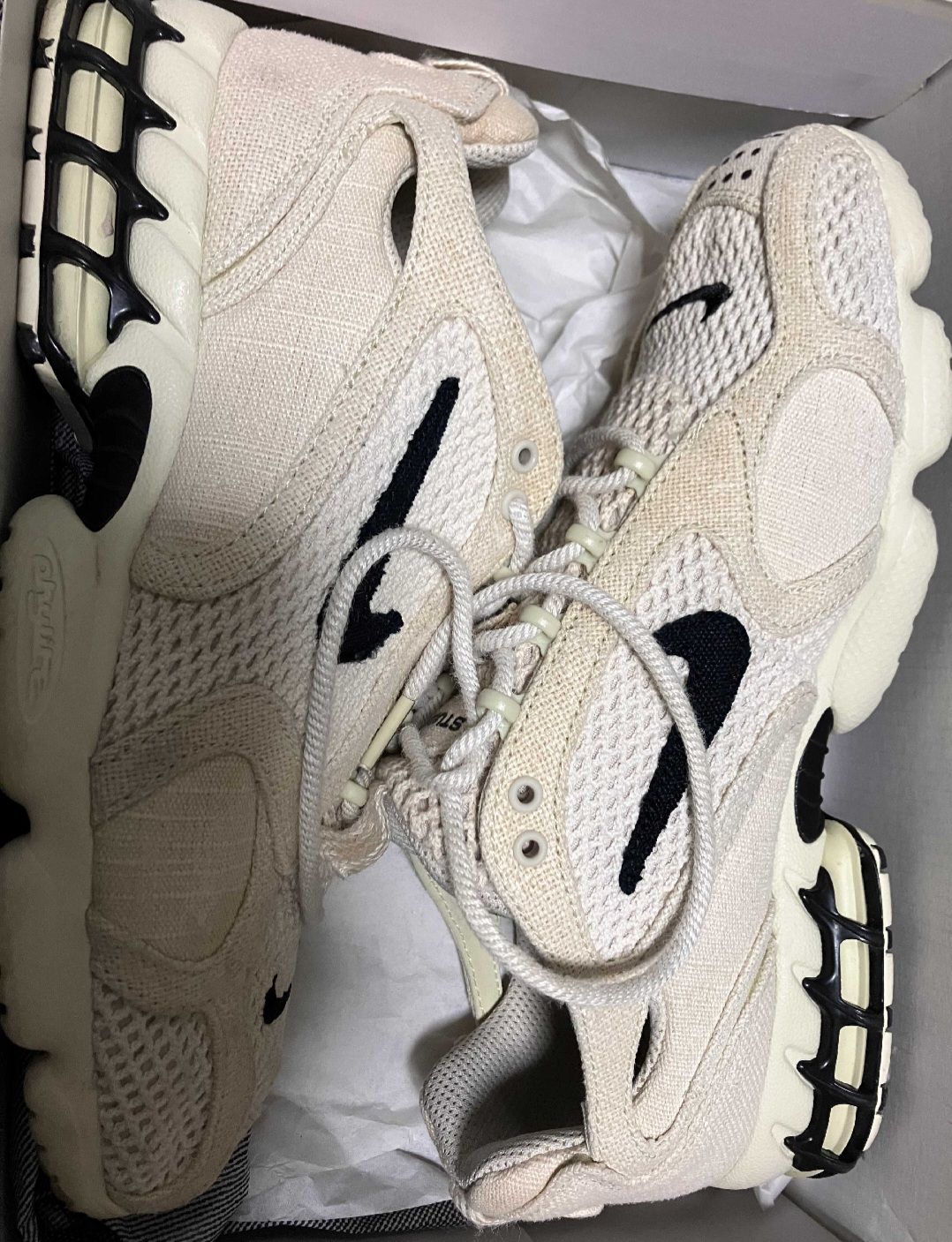 Stussy × Nike Air Zoom Spiridon CG 2 "Fossil/Black"