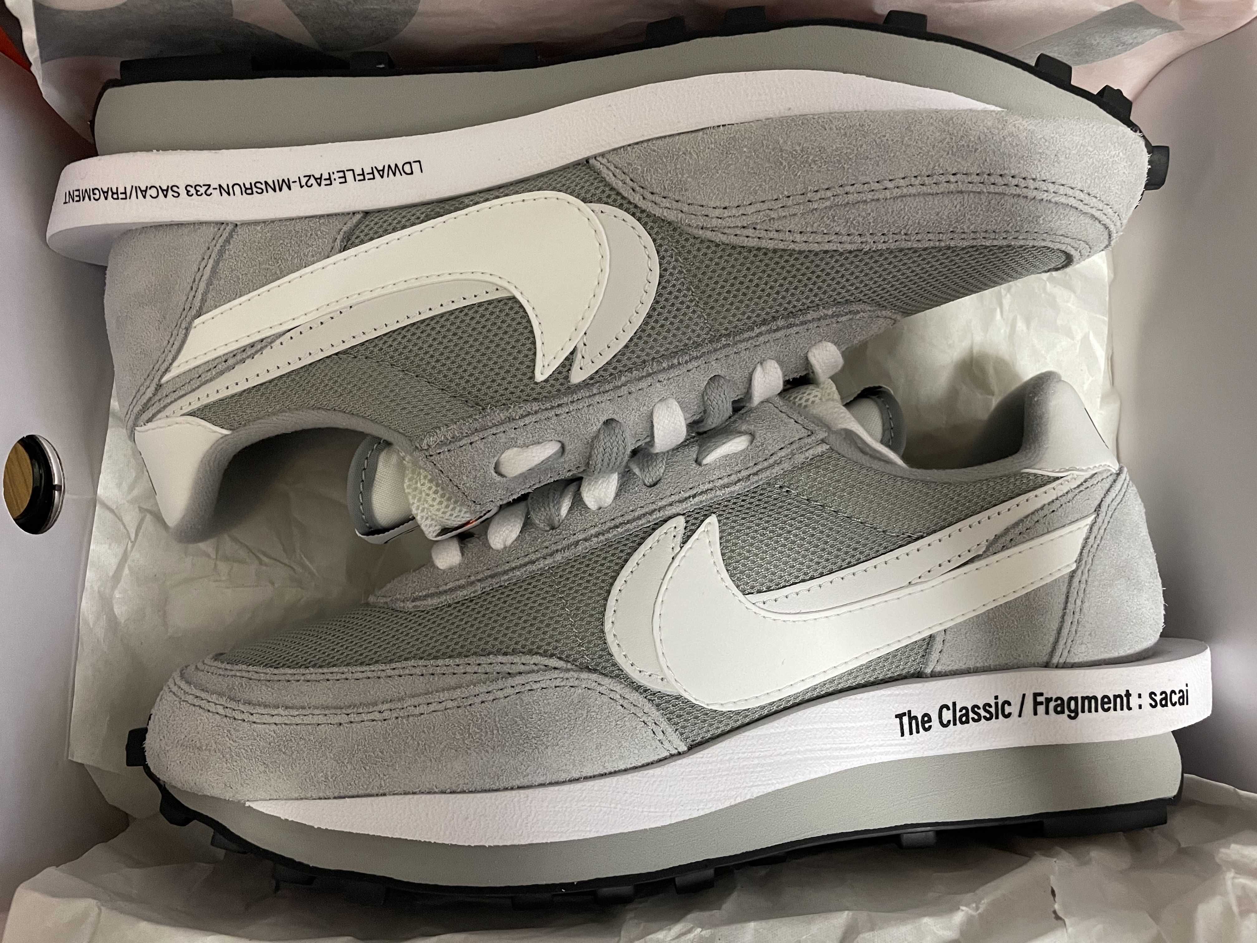 Fragment × sacai × Nike LD Waffle "Light Smoke Grey"