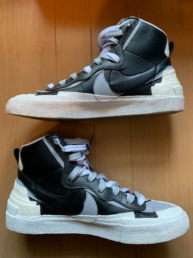 sacai × NIKE BLAZER MID "BLACK/WOLF GREY/WHITE"