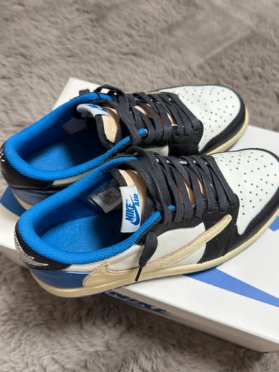 Travis Scott × fragment design × Nike Air Jordan 1 Low OG SP "Military Blue"