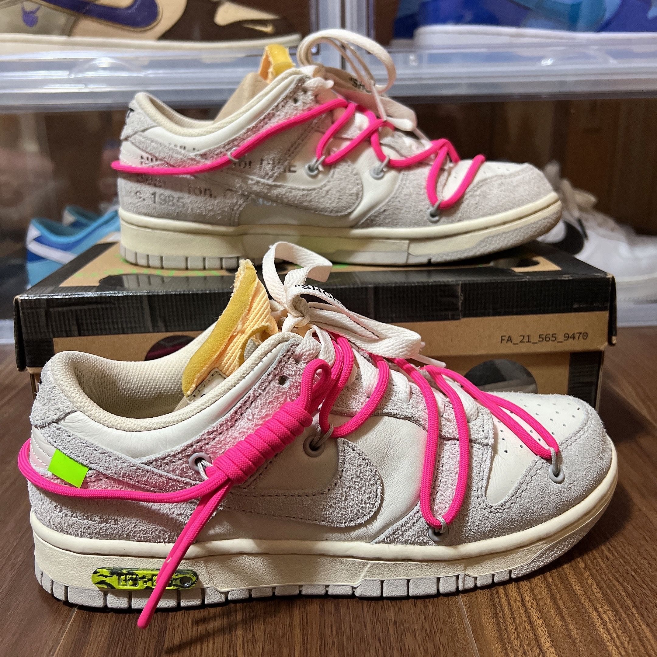 Off-White × Nike Dunk Low "Sail/Neutral Gray/Hyper Pink"