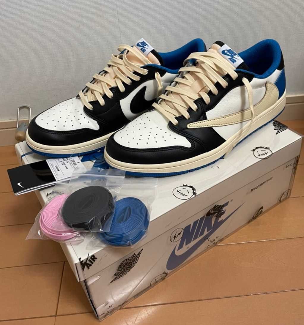 Travis Scott × fragment design × Nike Air Jordan 1 Low OG SP "Military Blue"