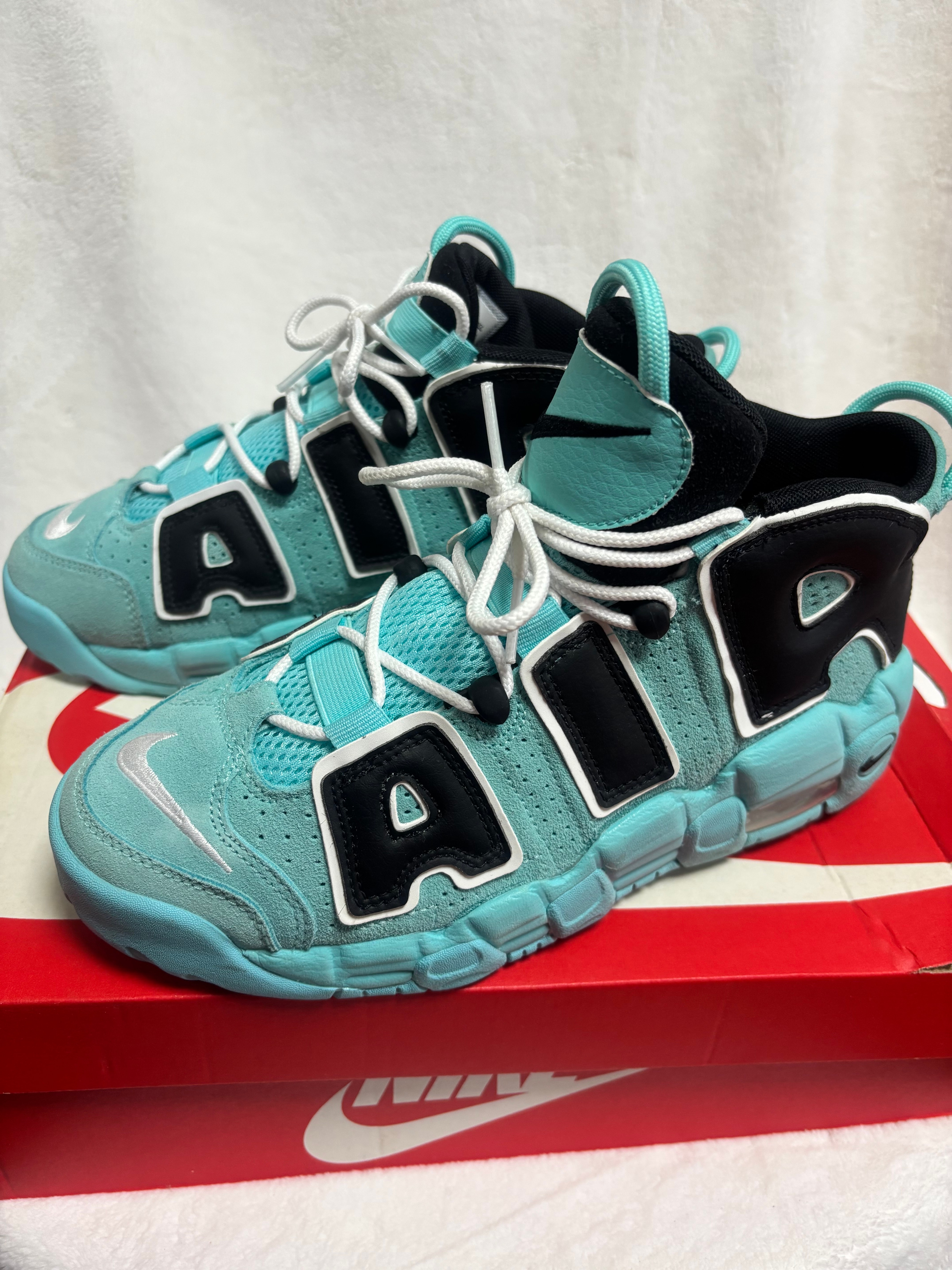 NIKE AIR MORE UPTEMPO GS "LIGHT AQUA / BLACK / WHITE"