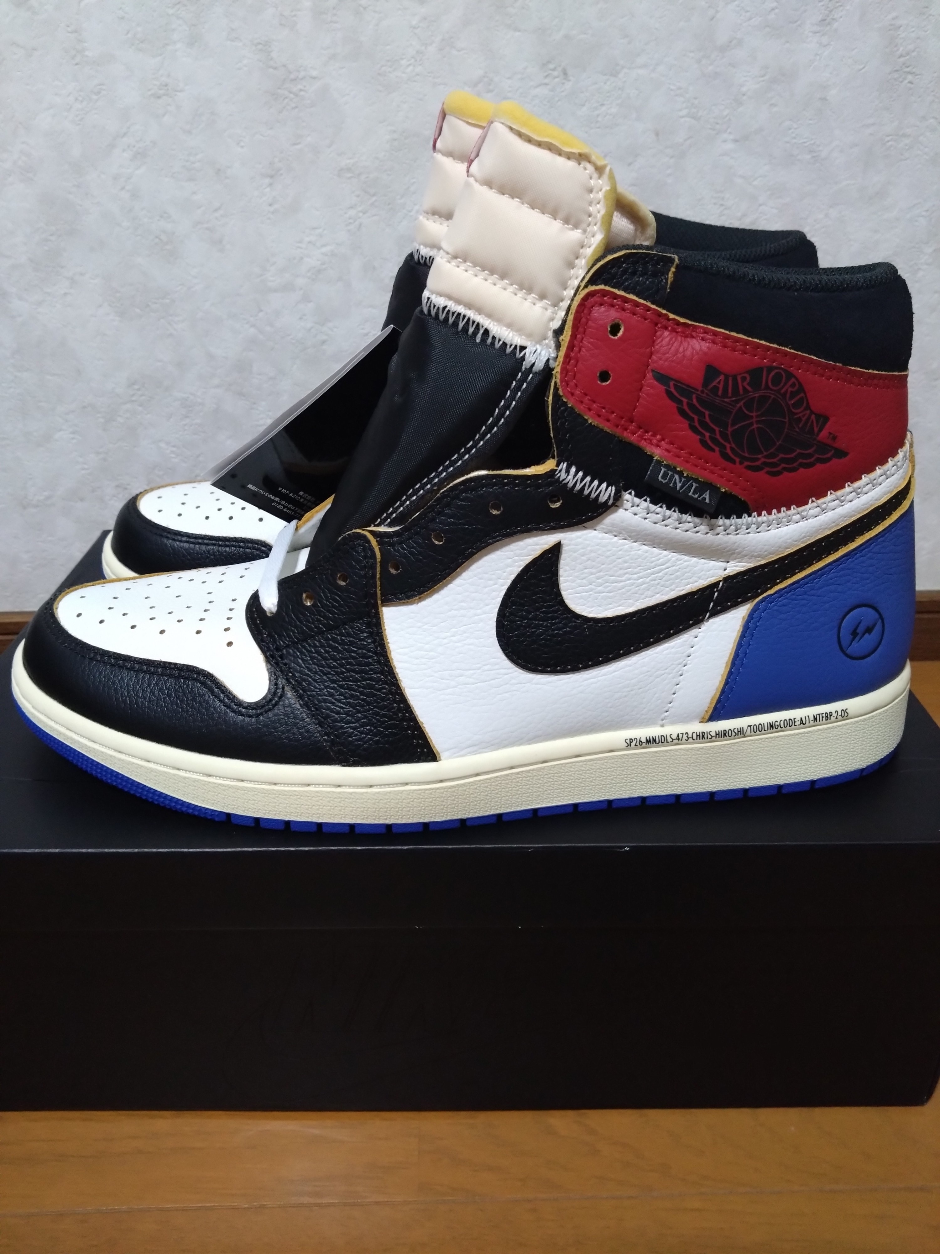 fragment design × UNION × Nike Air Jordan 1 High OG "Black/Varsity Red"