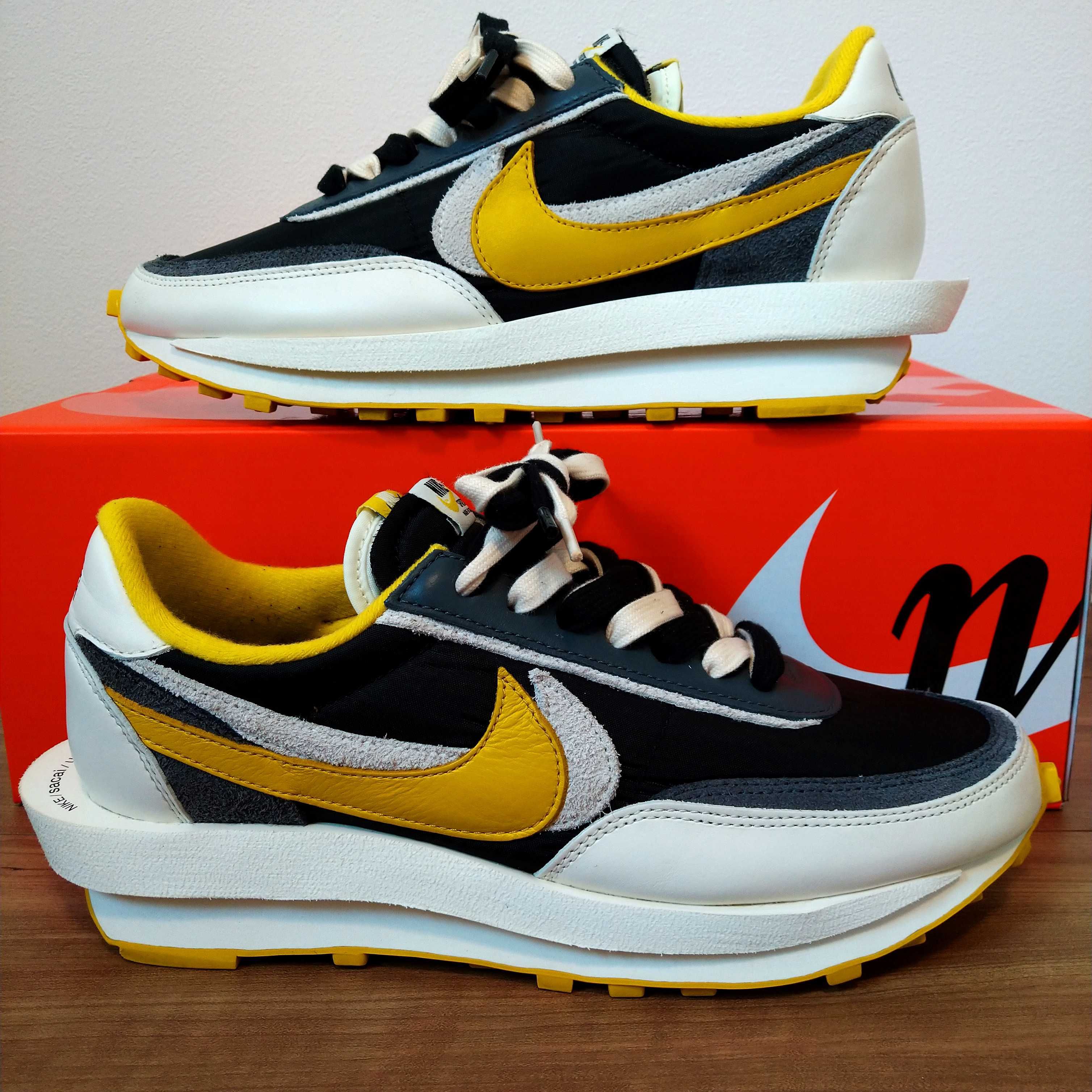 UNDERCOVER × sacai × Nike LD Waffle "Black/Sail-Dark Grey-Bright Citron"