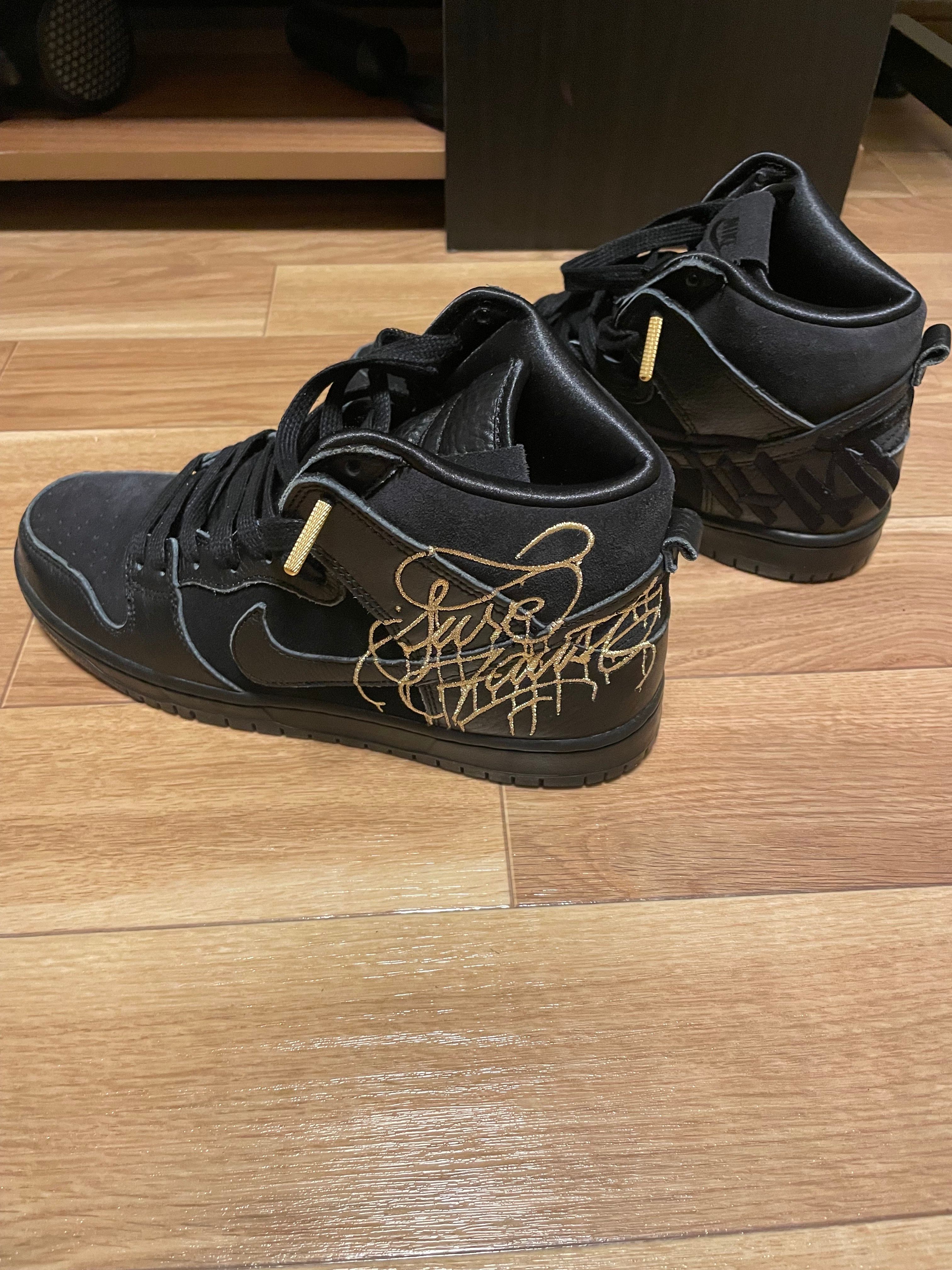 Faust × Nike SB Dunk High "Black and Metallic Gold"