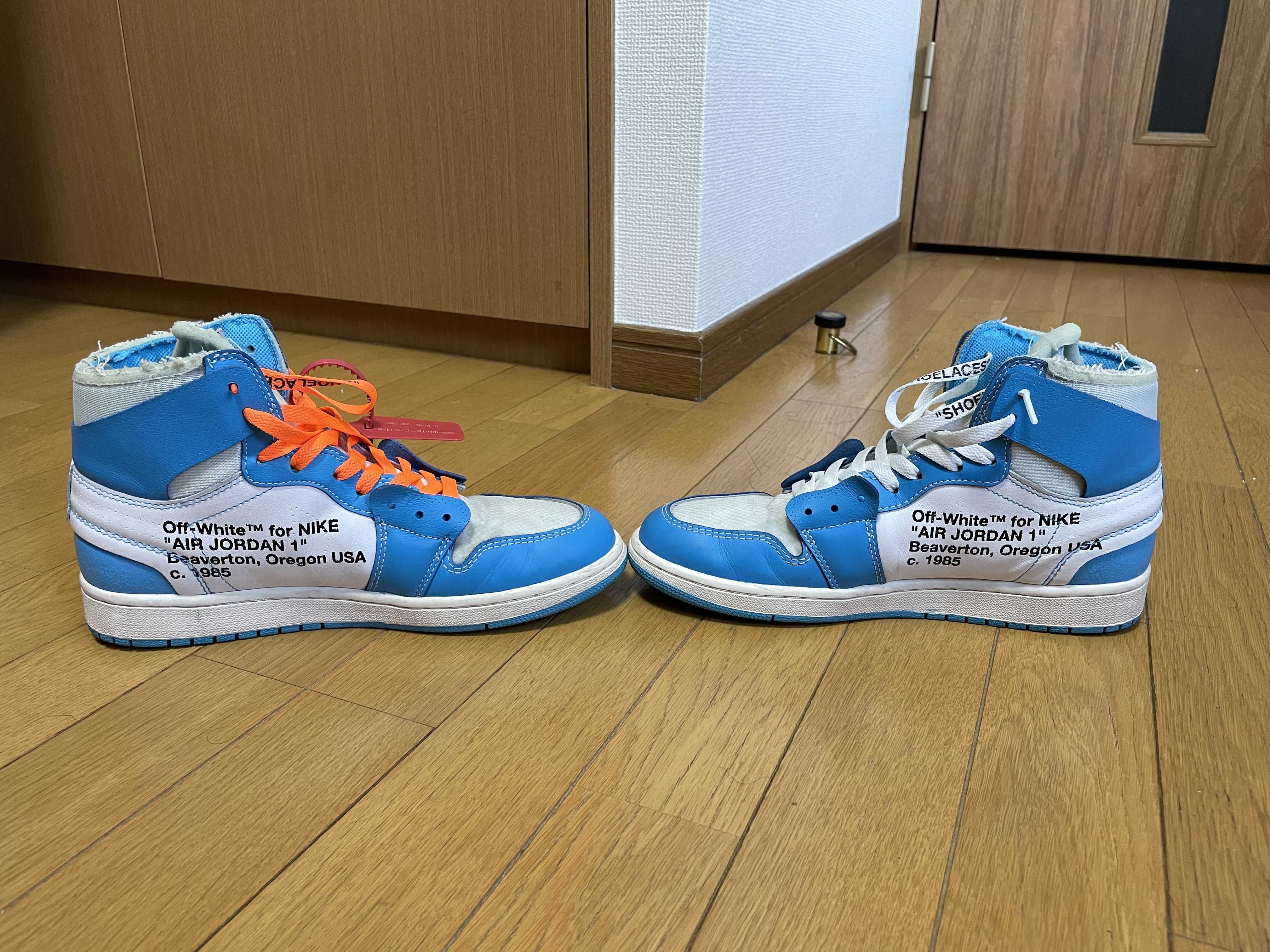 Off-White × Nike Air Jordan 1 High UNC "White/Dark Powder Blue"