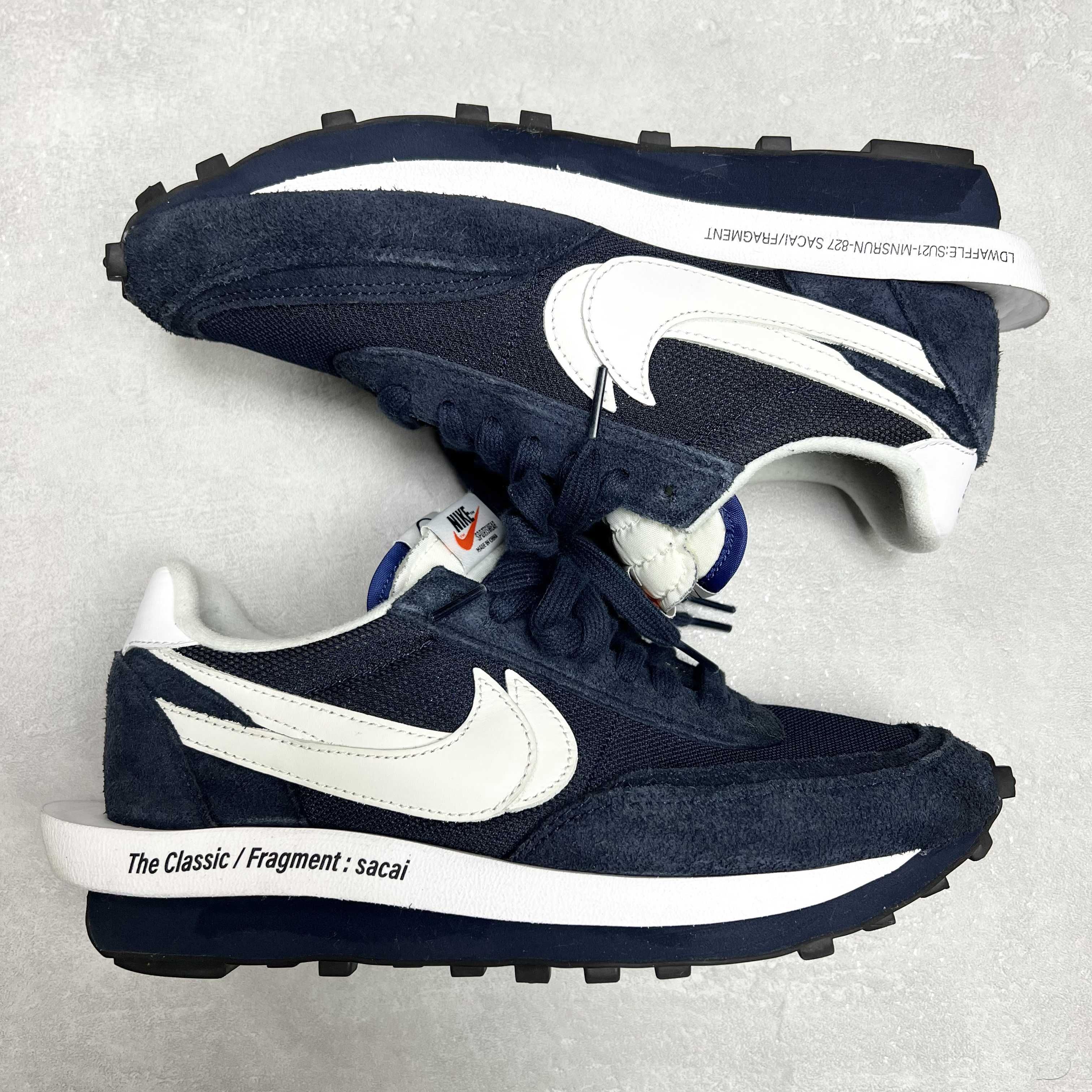Fragment × sacai × Nike LD Waffle "Blackended Blue"