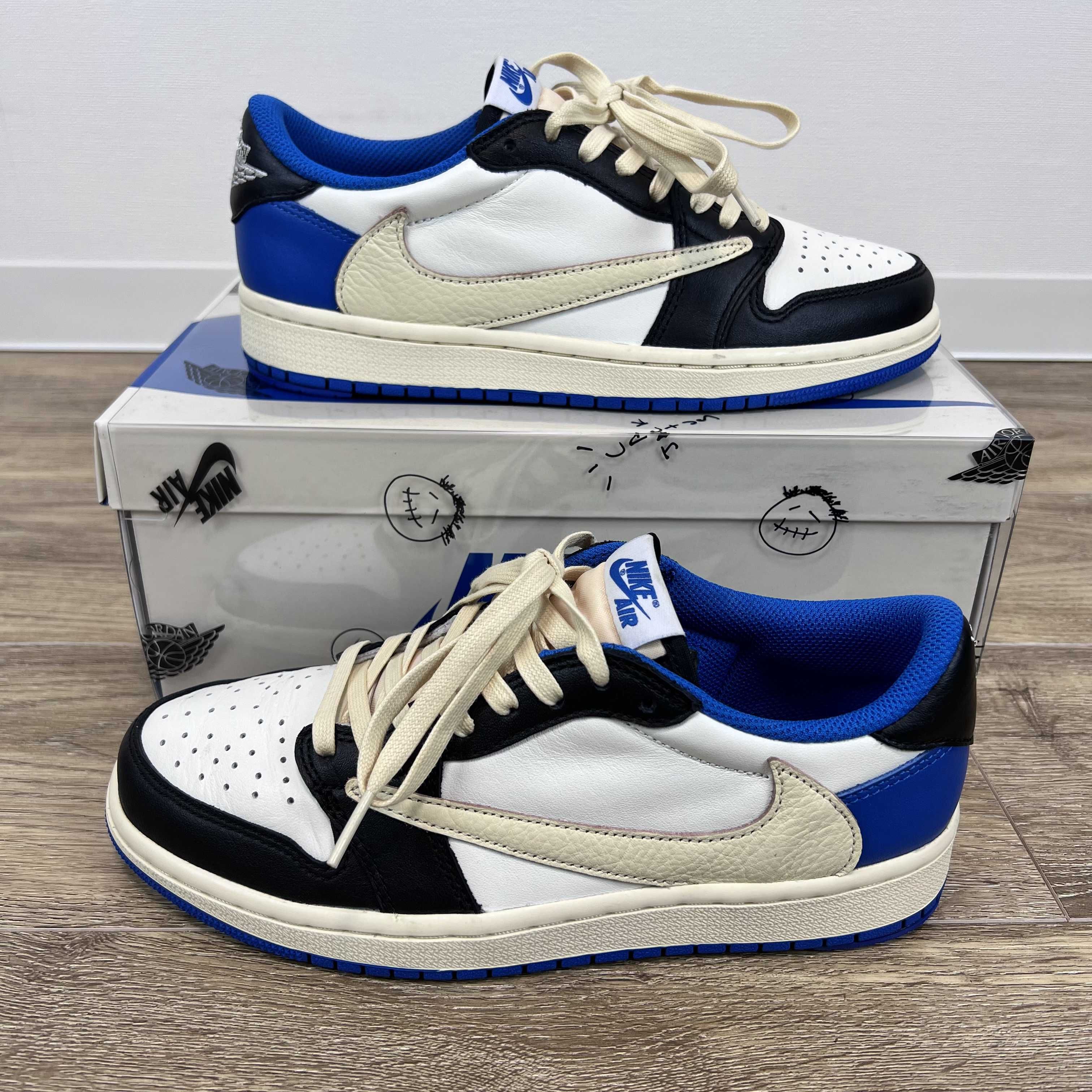 Travis Scott × fragment design × Nike Air Jordan 1 Low OG SP "Military Blue"