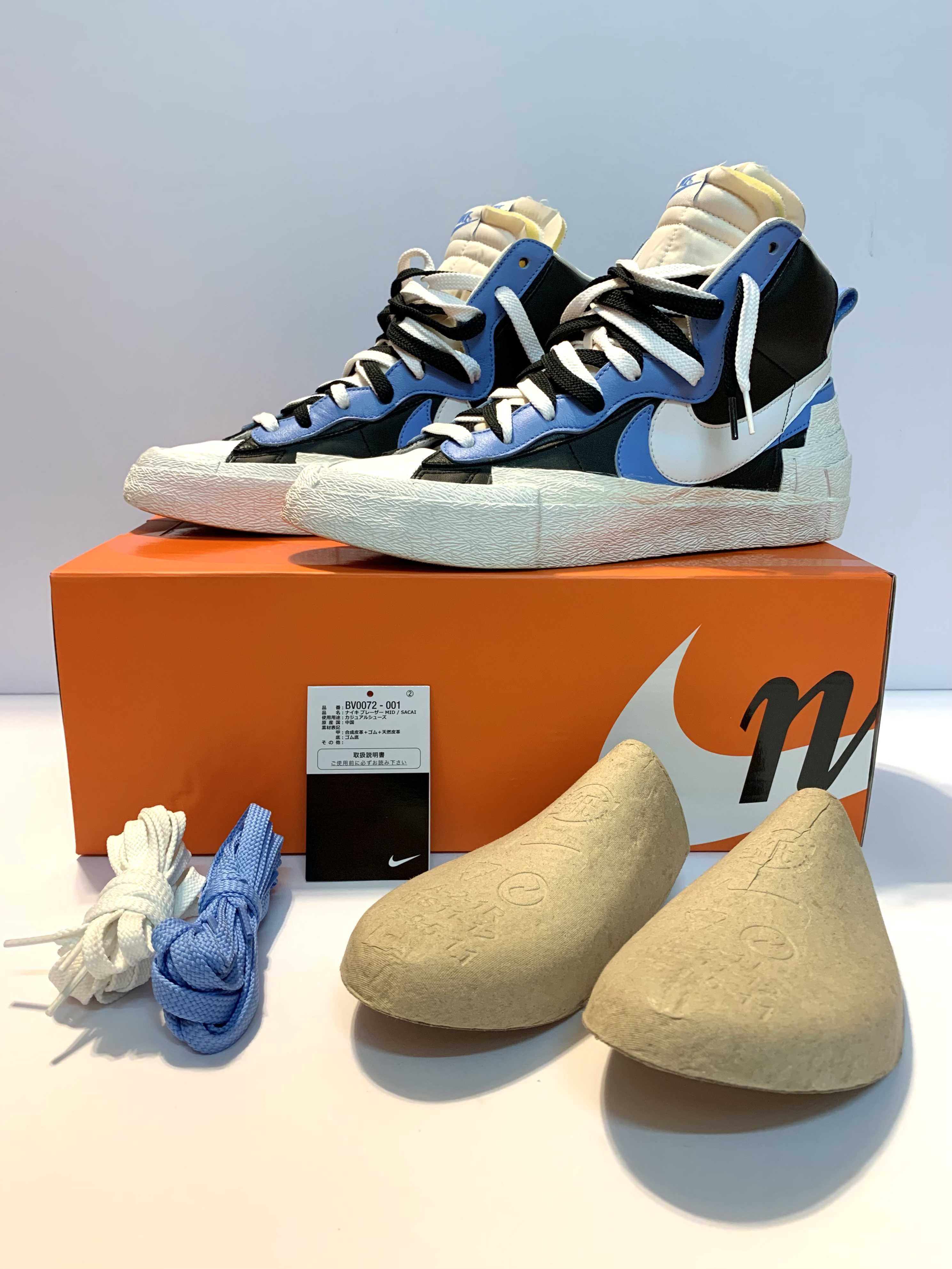 sacai × NIKE BLAZER MID "BLACK / BLUE"