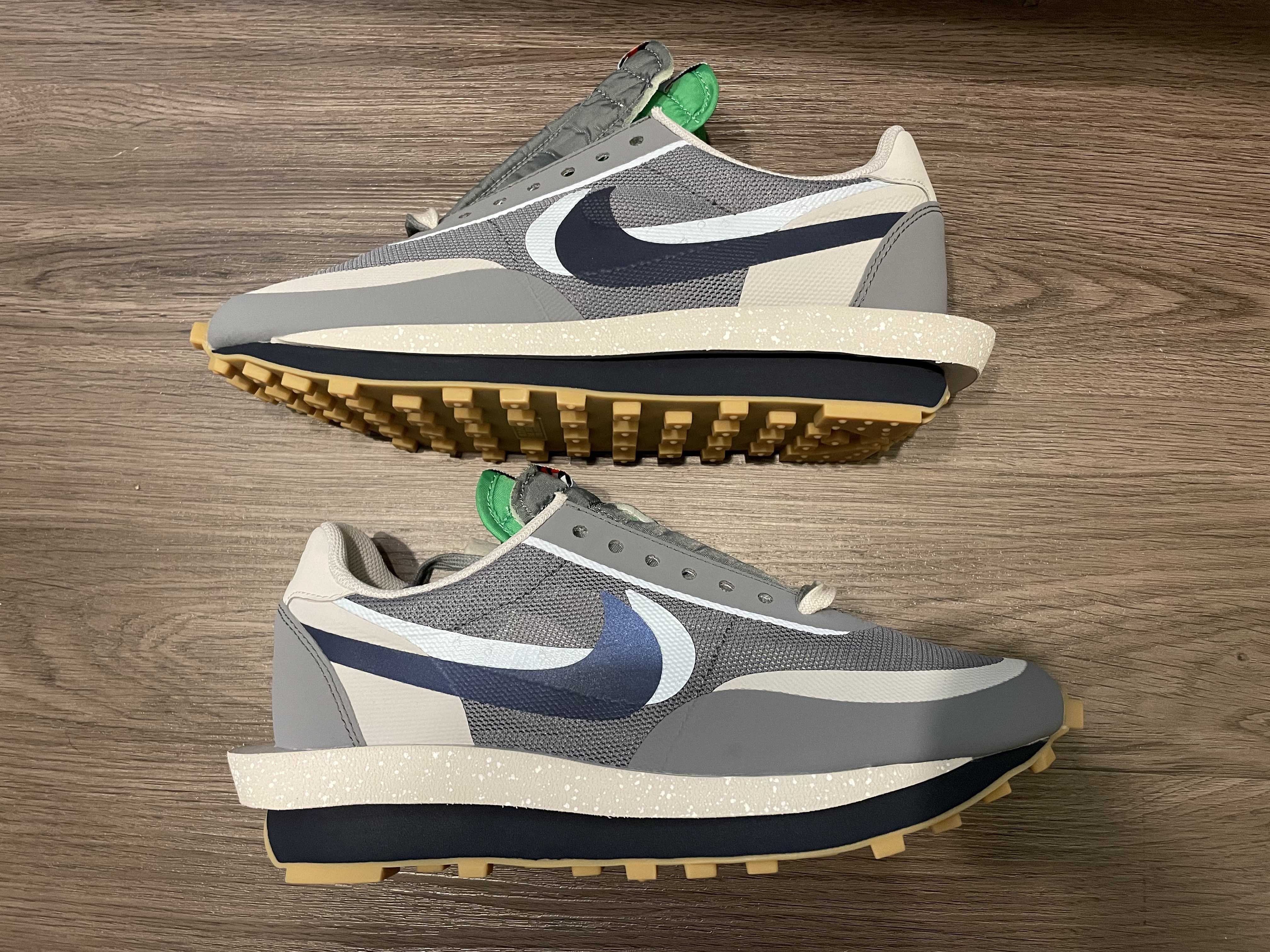 CLOT × Sacai × Nike LD Waffle "Grey Obsidian/Cool Grey"