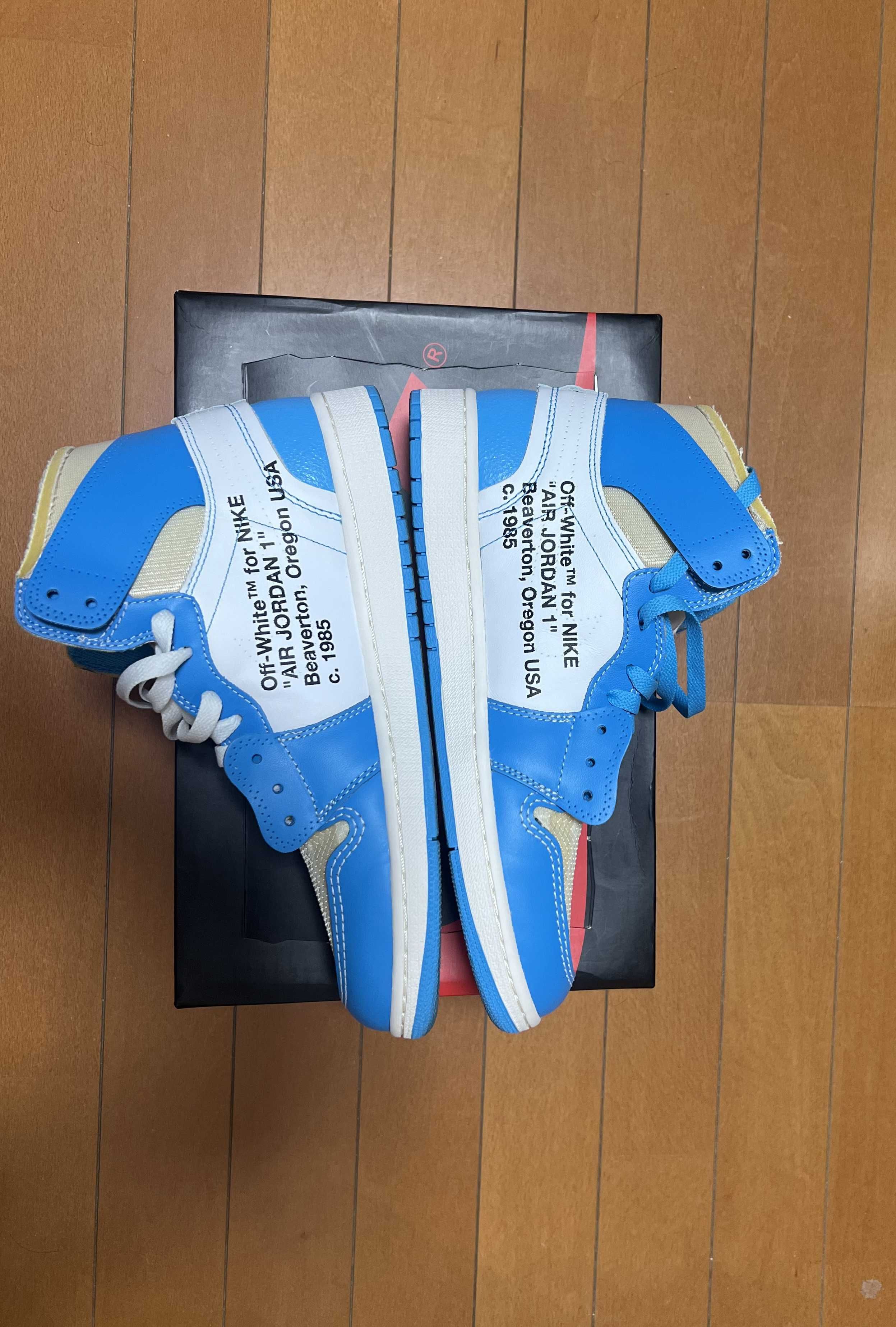 Off-White × Nike Air Jordan 1 High UNC "White/Dark Powder Blue"