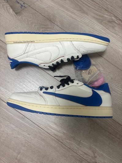 Travis Scott × fragment design × Nike Air Jordan 1 Low OG "Sail/Military Blue"