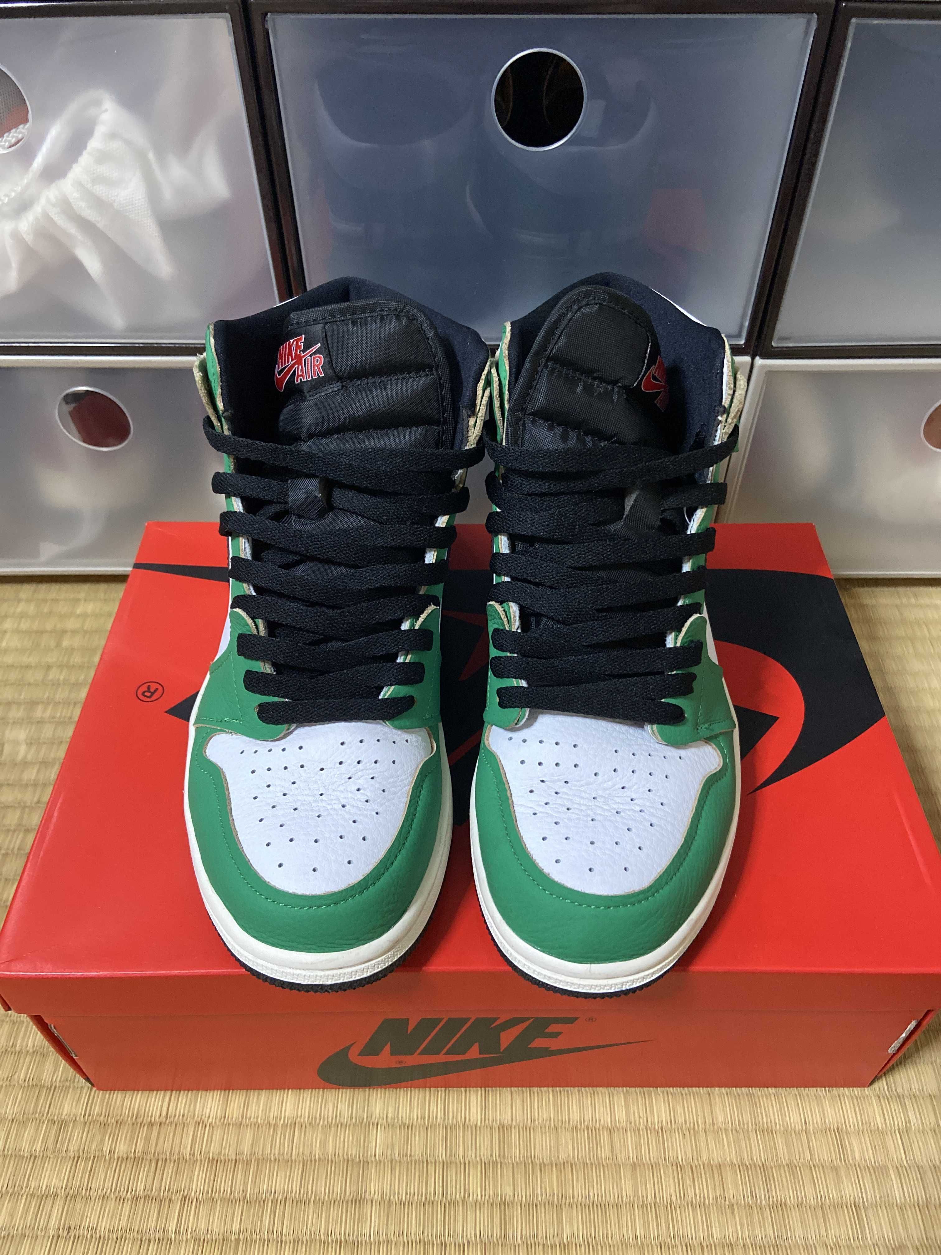 ナイキ ウィメンズ エアジョーダン1 ハイ OG ラッキーグリーン 美中古品！ Jordan Brand（NIKE） - ナイキ ウィメンズ エアジョーダン1