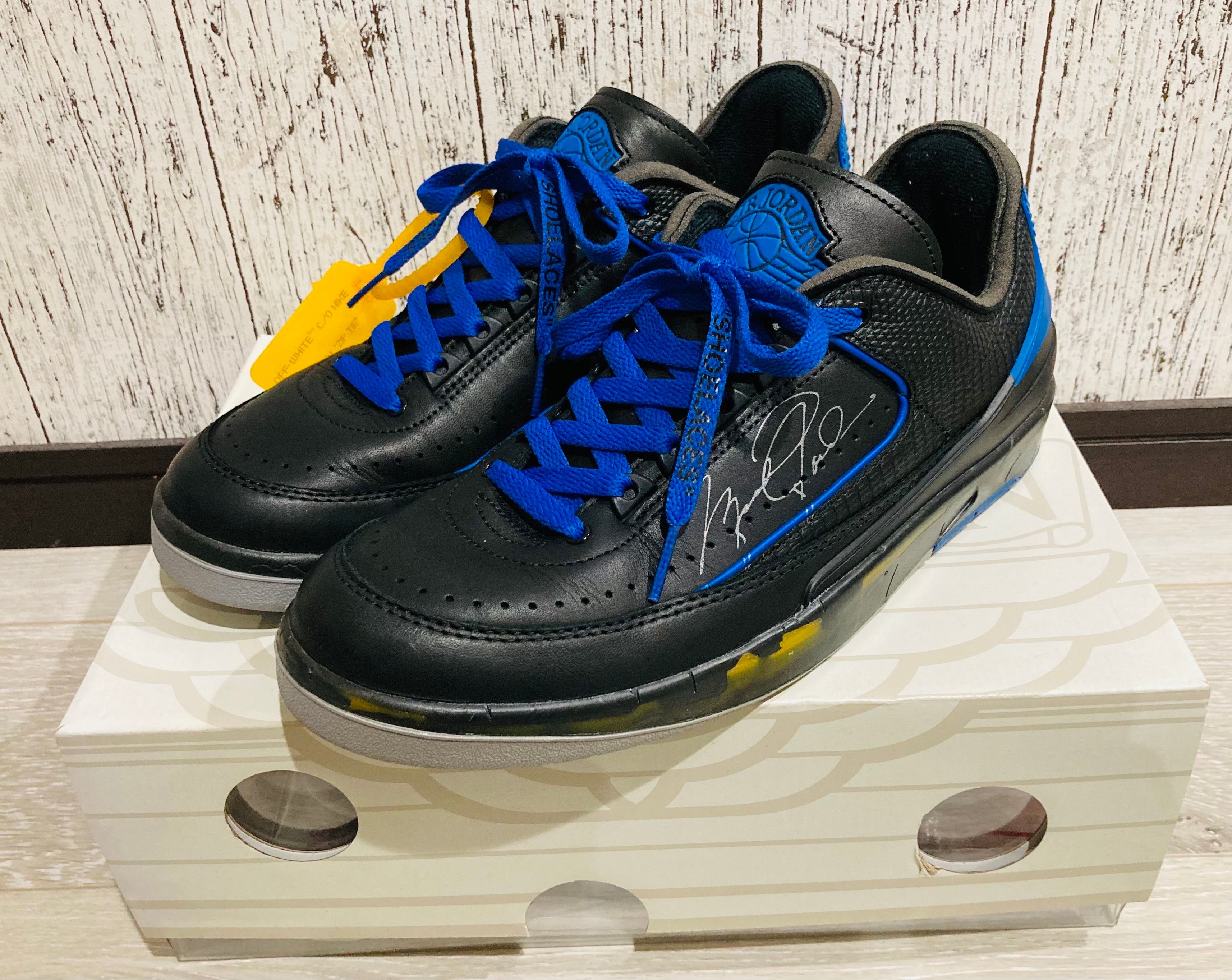Off-White × Nike Air Jordan 2 Low "Black and Varsity Royal"