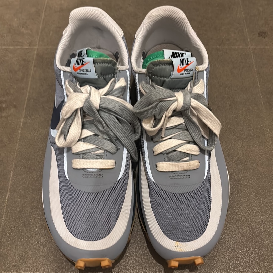 CLOT × Sacai × Nike LD Waffle "Grey Obsidian/Cool Grey"