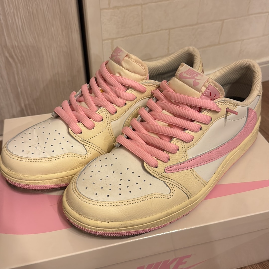 Travis Scott × Nike Air Jordan 1 Retro Low OG "Muslin/Shy Pink"