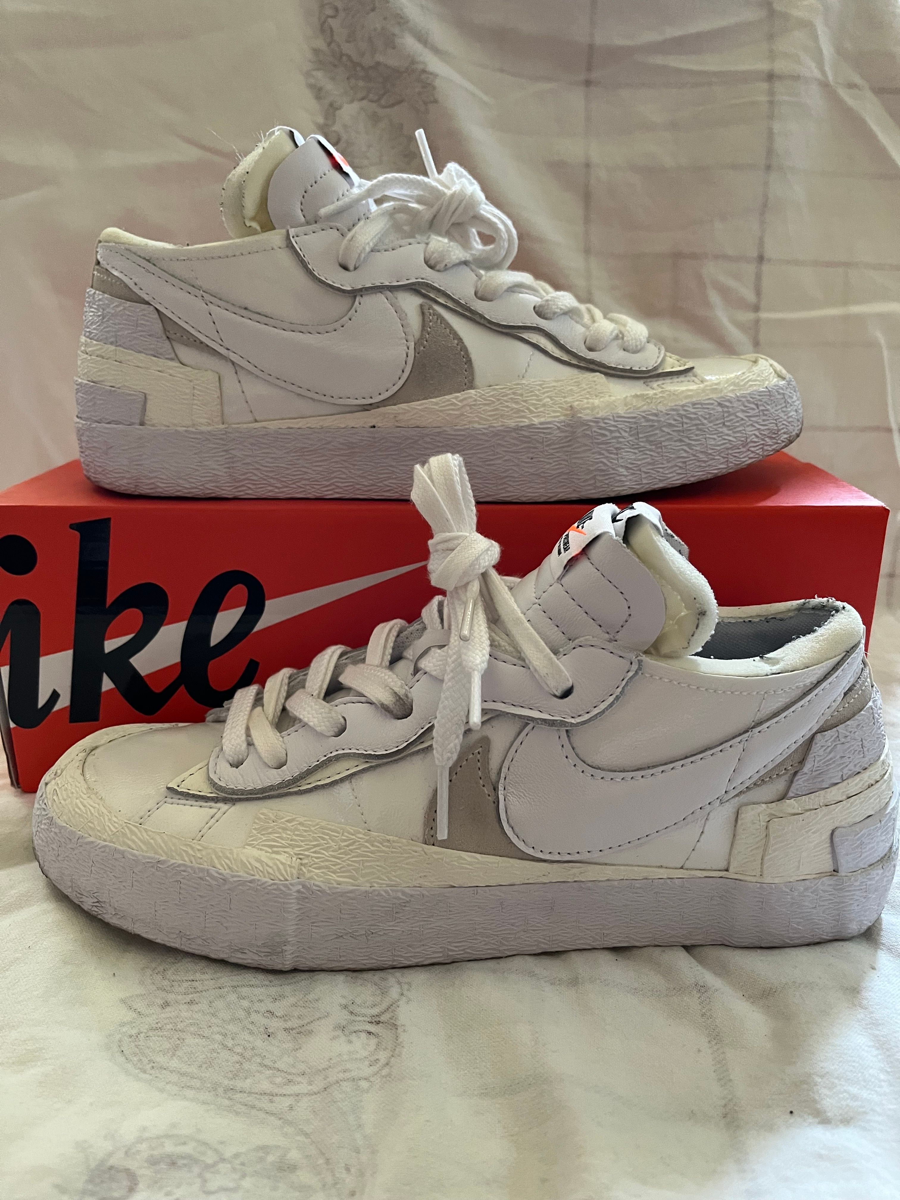 sacai × Nike Blazer Low "White Patent Leather"