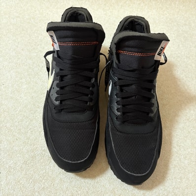 Off-White × Nike Air Max 90 "Black/Black-Cone-White"