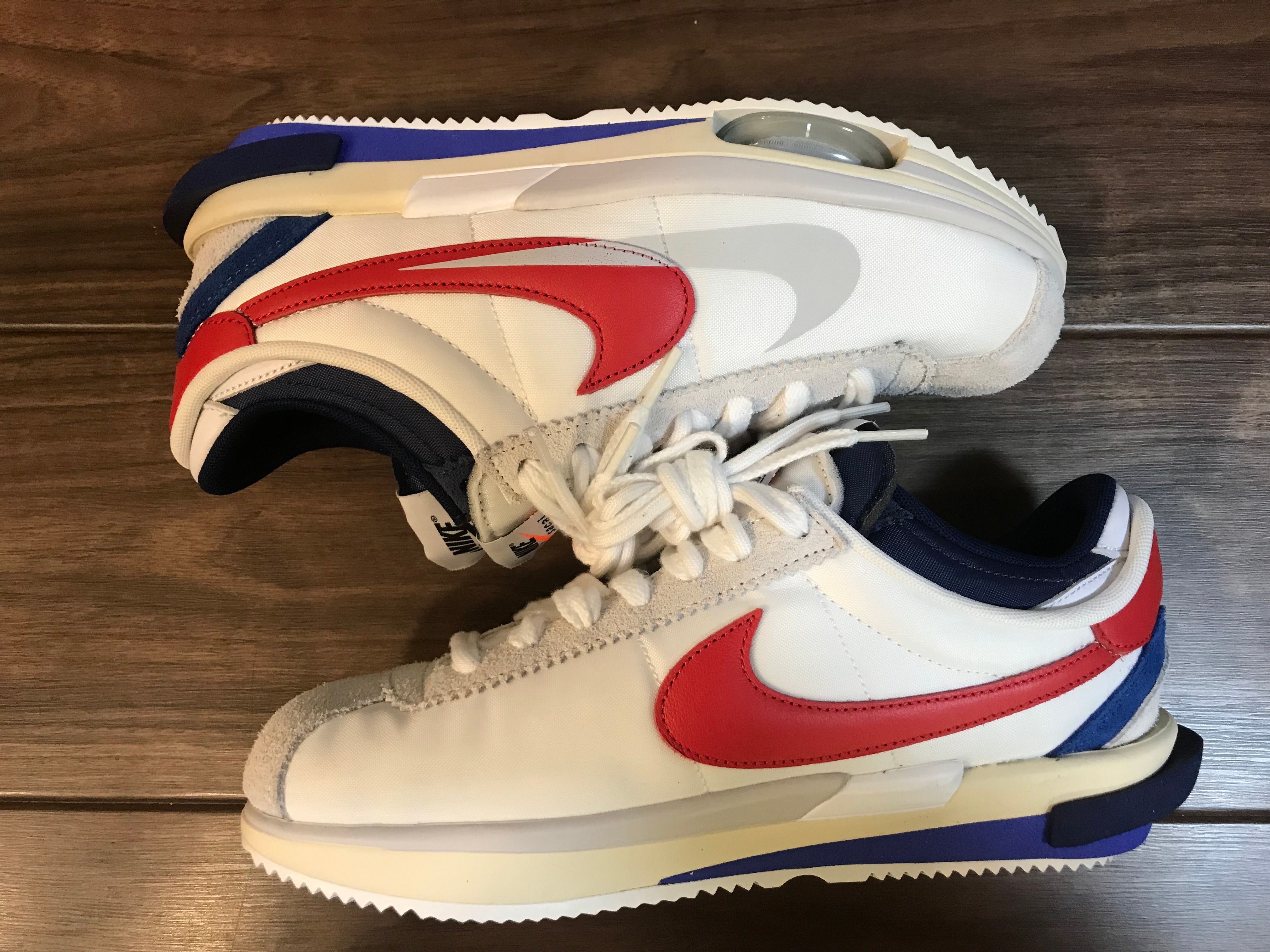 sacai × Nike Zoom Cortez "White and University Red"