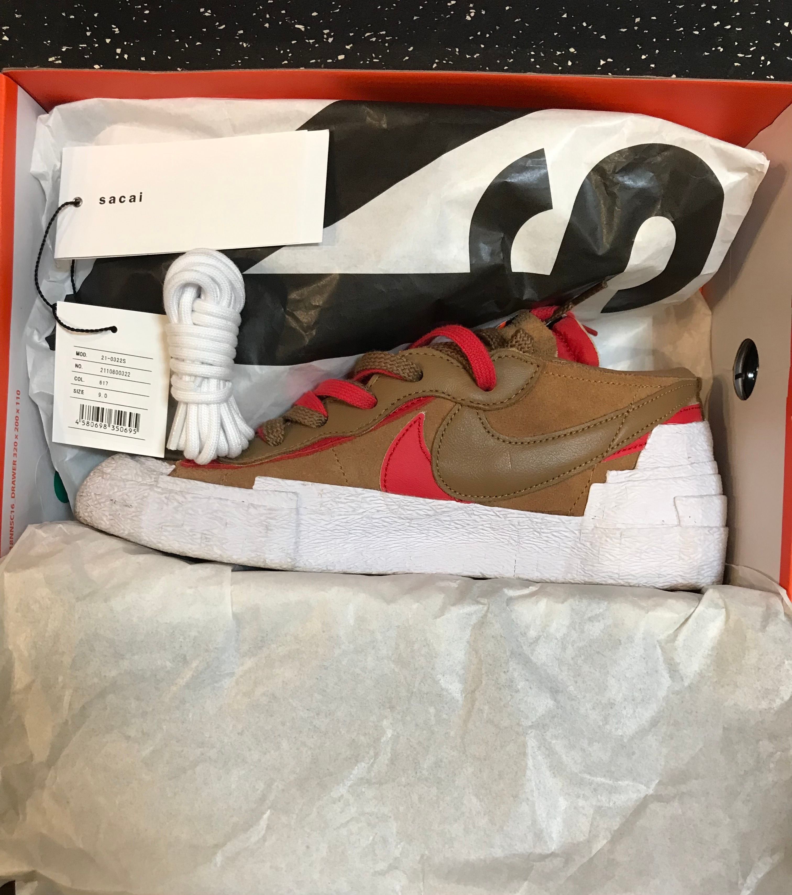 SACAI × NIKE BLAZER LOW "BRITISH TAN"