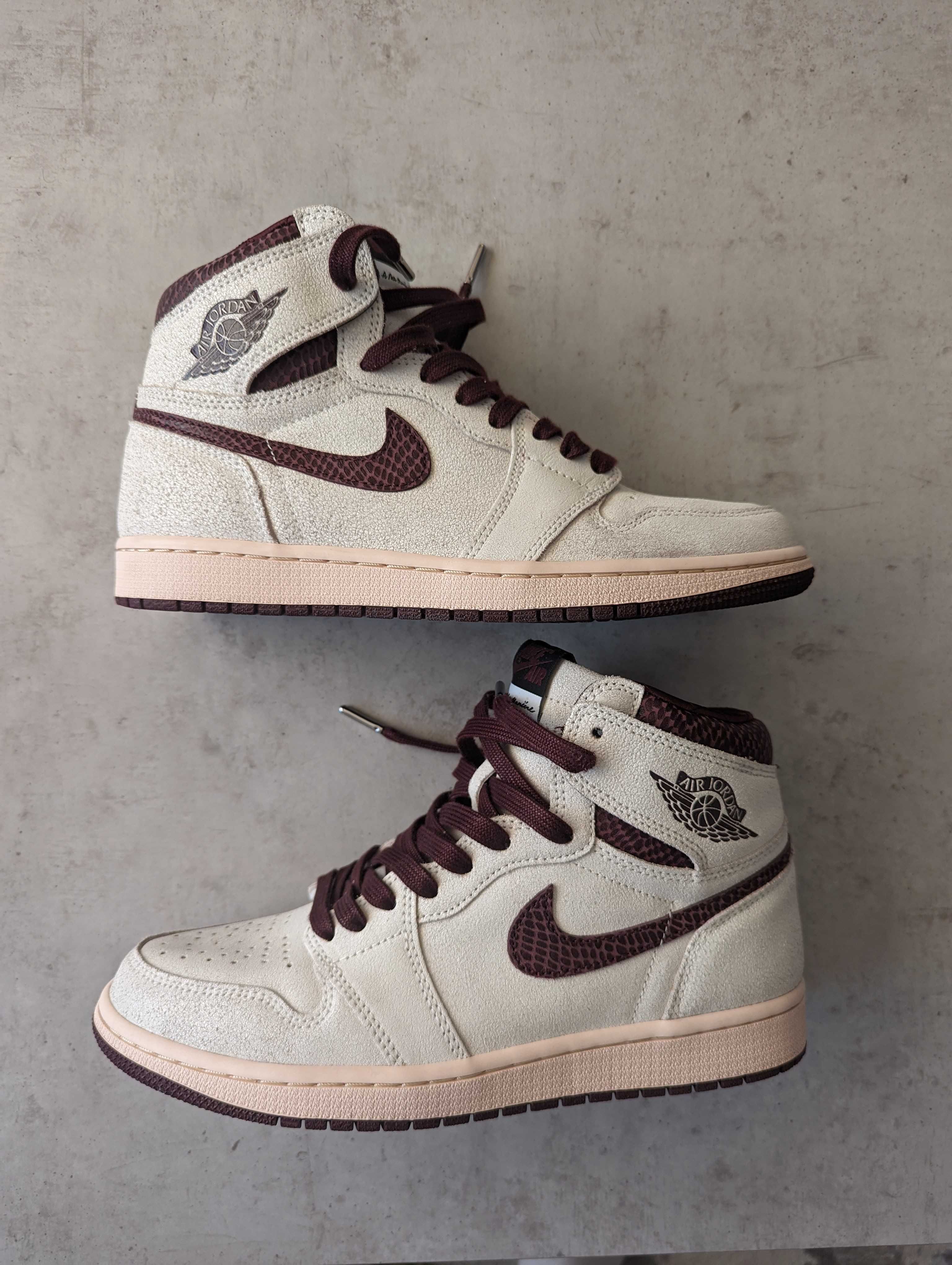A Ma Maniere × Nike Air Jordan 1 Retro High OG "Sail and Burgundy"