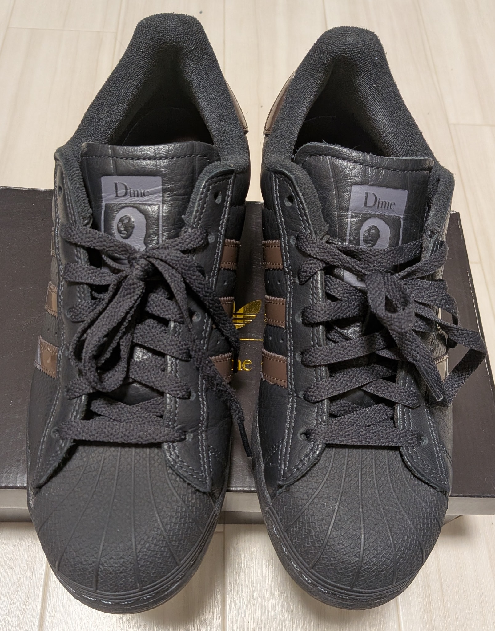 Dime × adidas Superstar ADV "Carbon/Grey Five/ Brown"