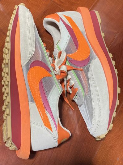 CLOT × Sacai × Nike LD Waffle "Orange Blaze"