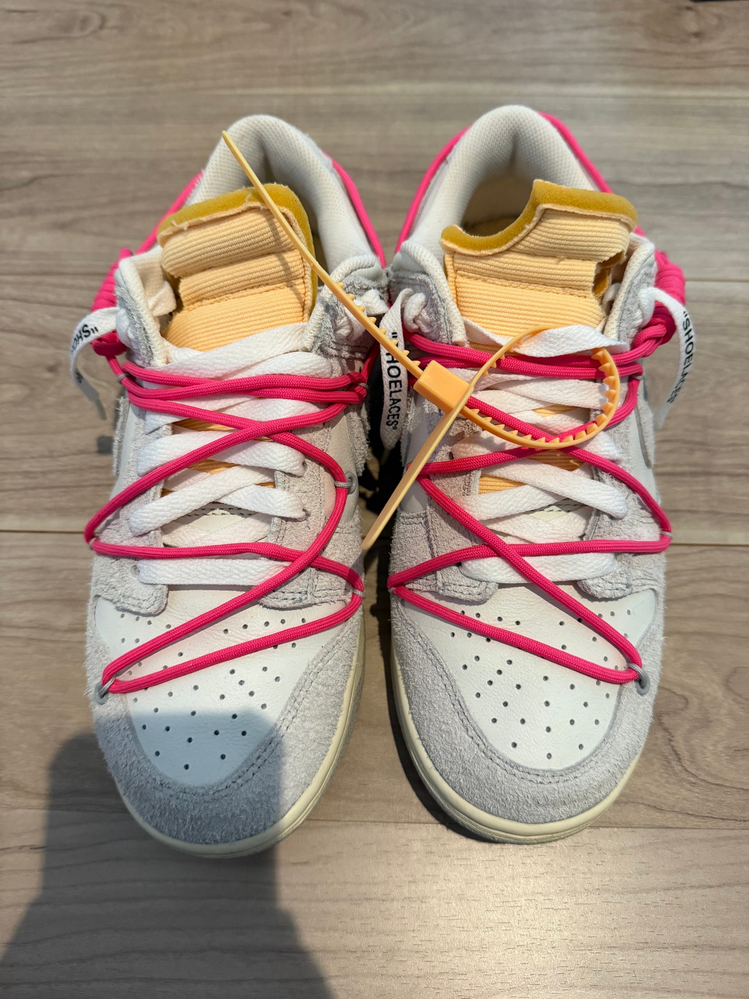 Off-White × Nike Dunk Low "Sail/Neutral Gray/Hyper Pink"